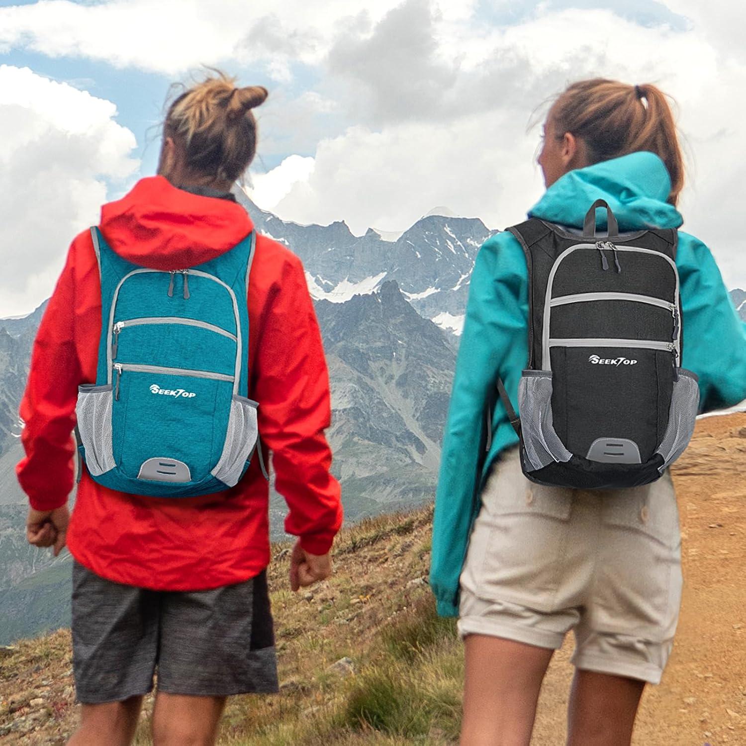 Mochila de Senderismo Seektop 20L Ligera Impermeable Negra