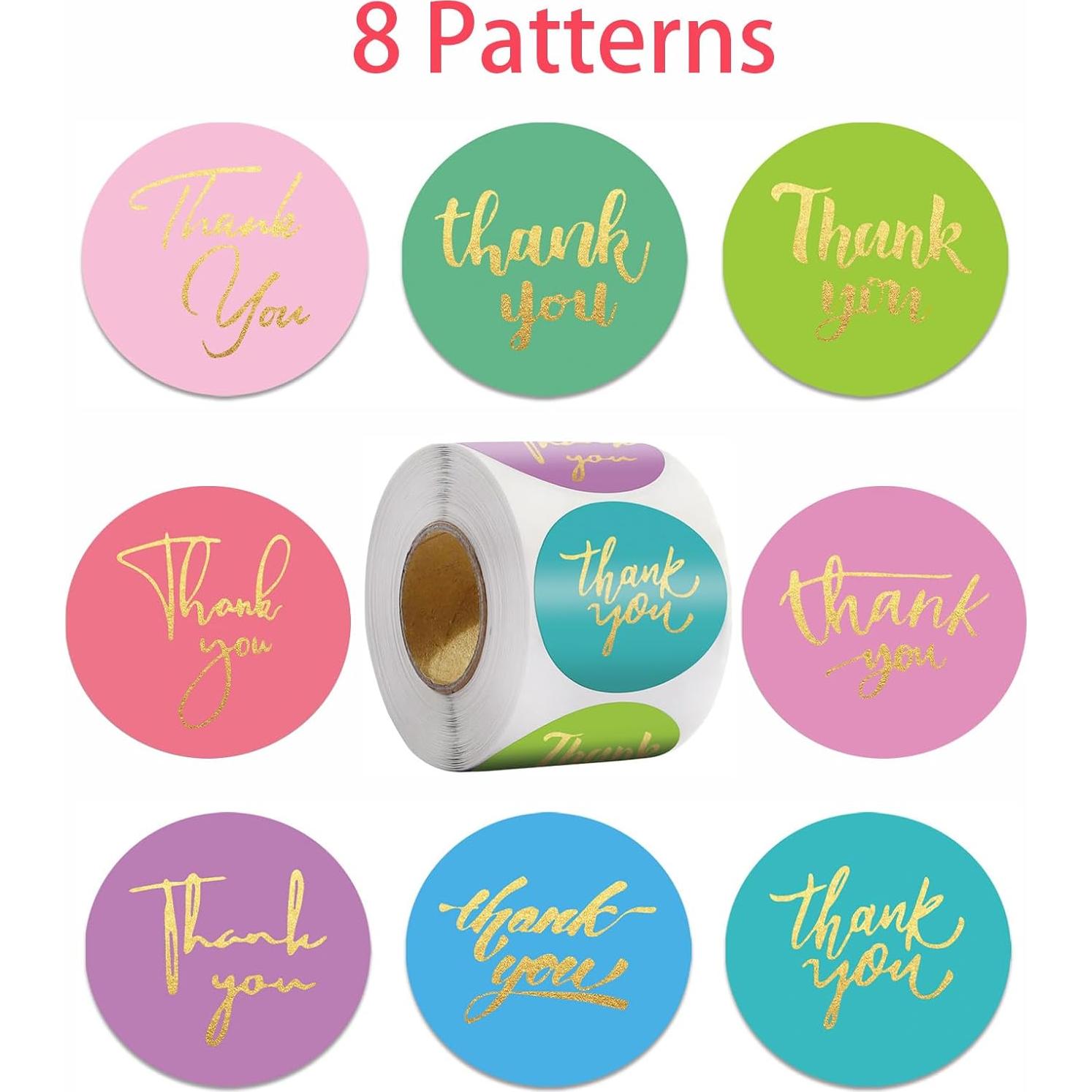 Set 1200 Tarjetas de Agradecimiento y Etiquetas Rosa DERUILA