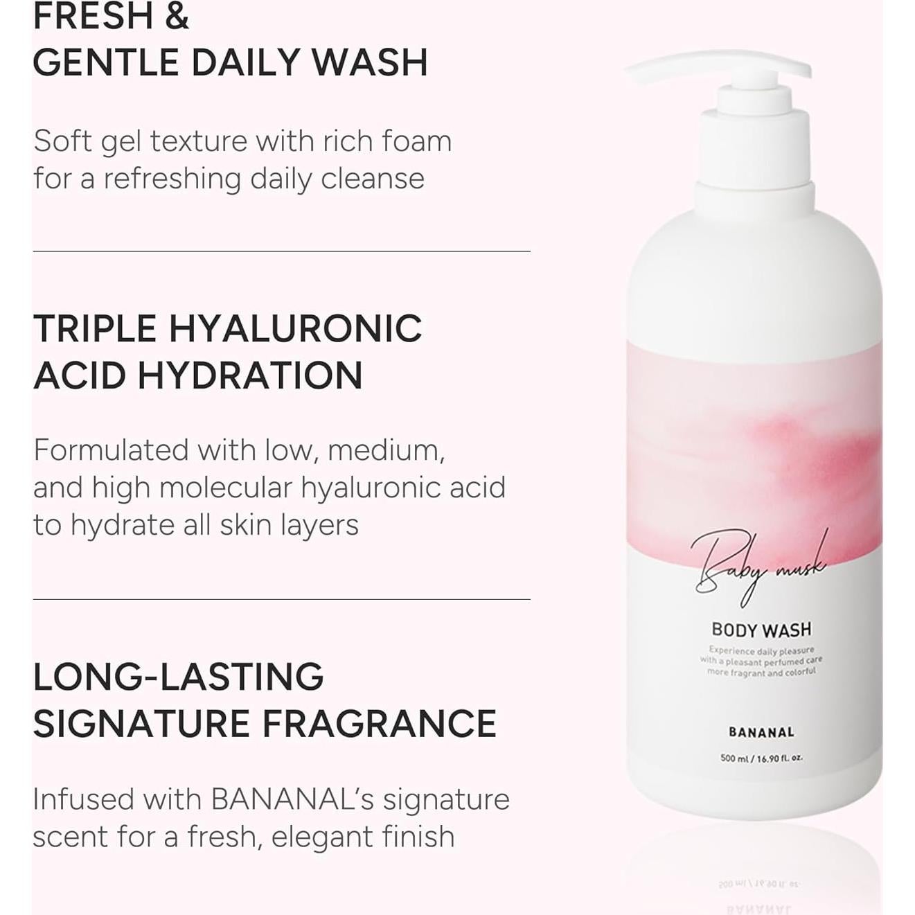 Gel de Ducha Coreano Almizcle de Bebé 500ml - Hidratante Natural