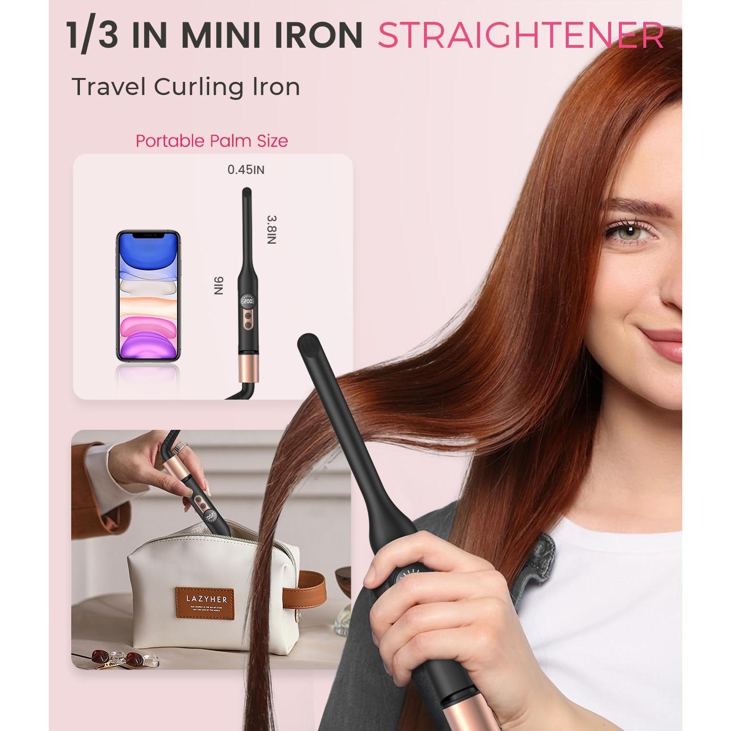 Mini Plancha de Pelo UMIGA 2 en 1 Oro Rosa 23cm