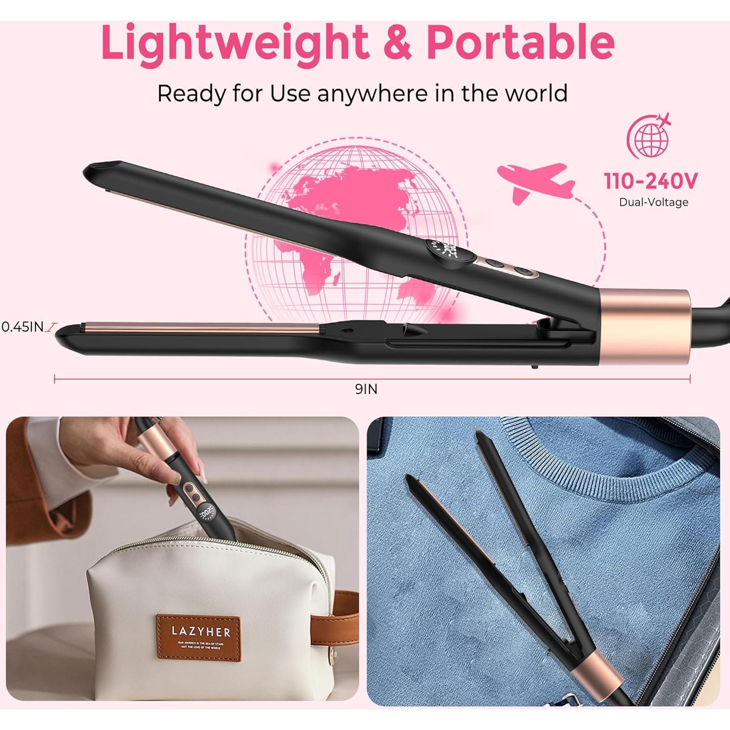 Mini Plancha de Pelo UMIGA 2 en 1 Oro Rosa 23cm