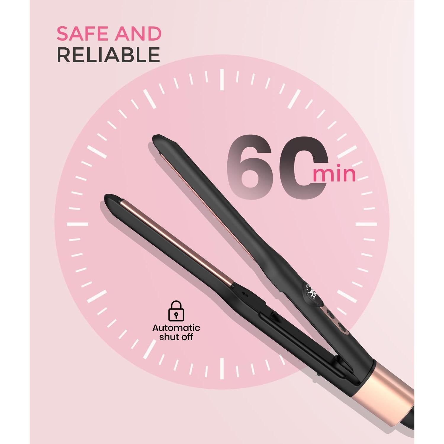 Mini Plancha de Pelo UMIGA 2 en 1 Oro Rosa 23cm