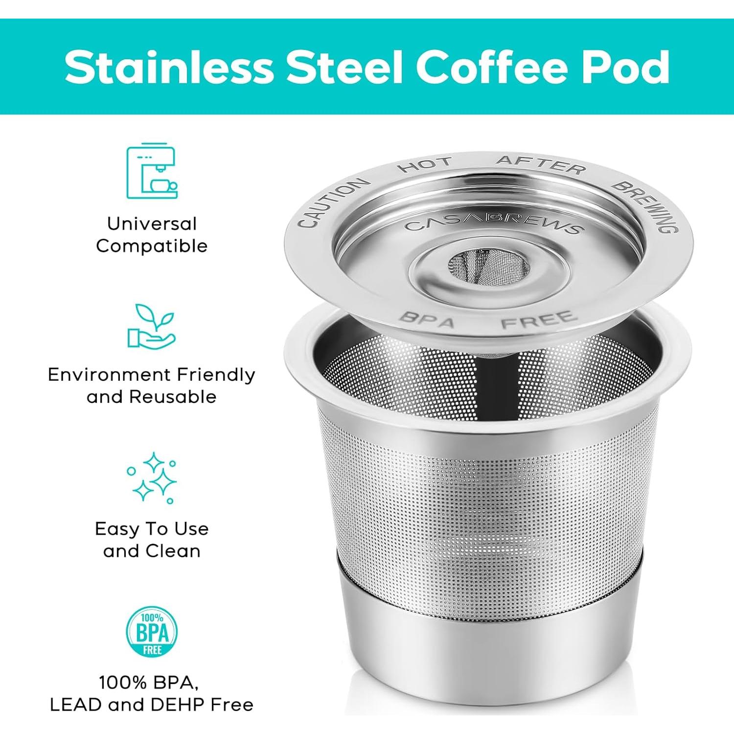 Filtros Reutilizables K Cup CASABREWS CASKF02 Acero Inoxidable