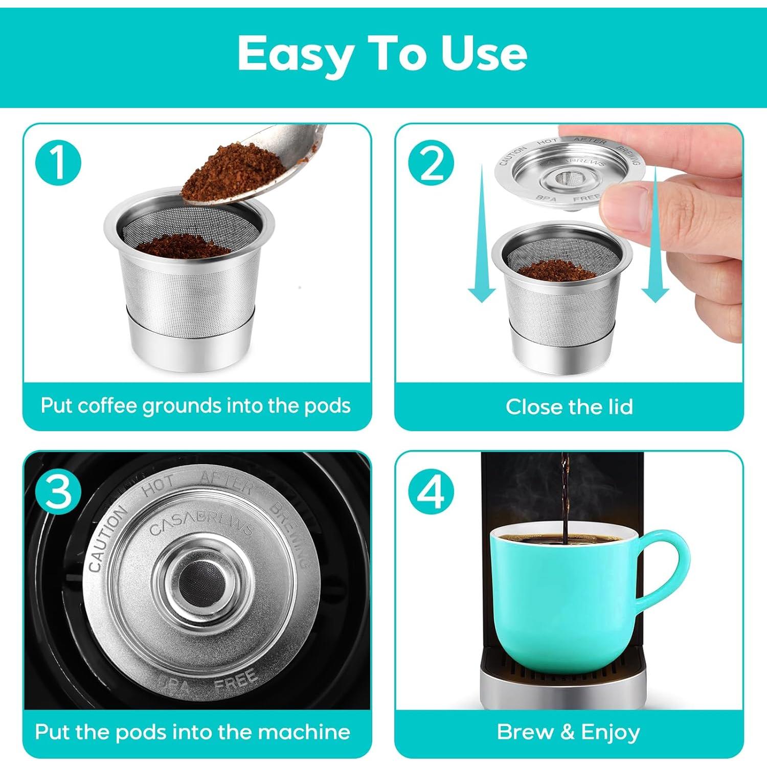 Filtros Reutilizables K Cup CASABREWS CASKF02 Acero Inoxidable