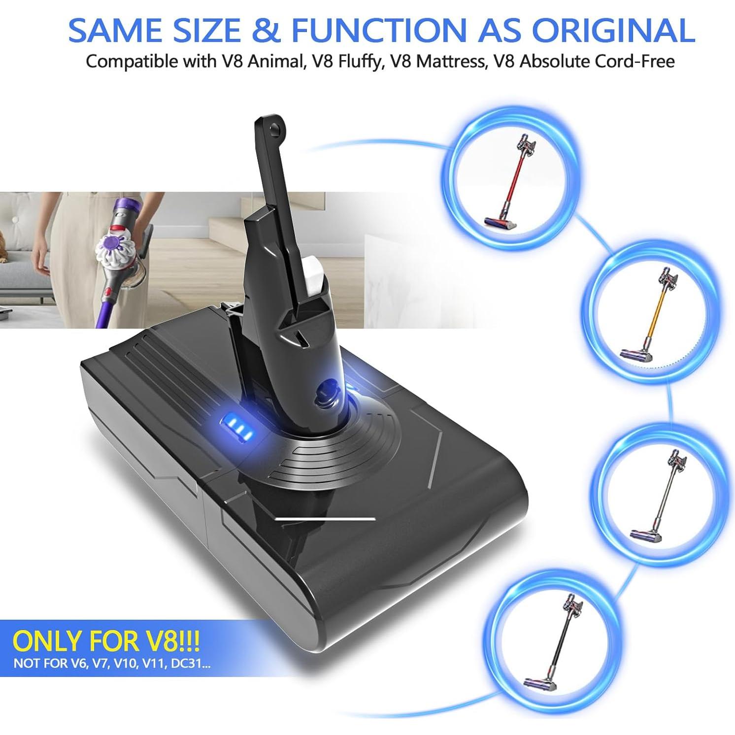 Batería de Reemplazo Svetyd V8 5000mAh para Aspiradoras Dyson