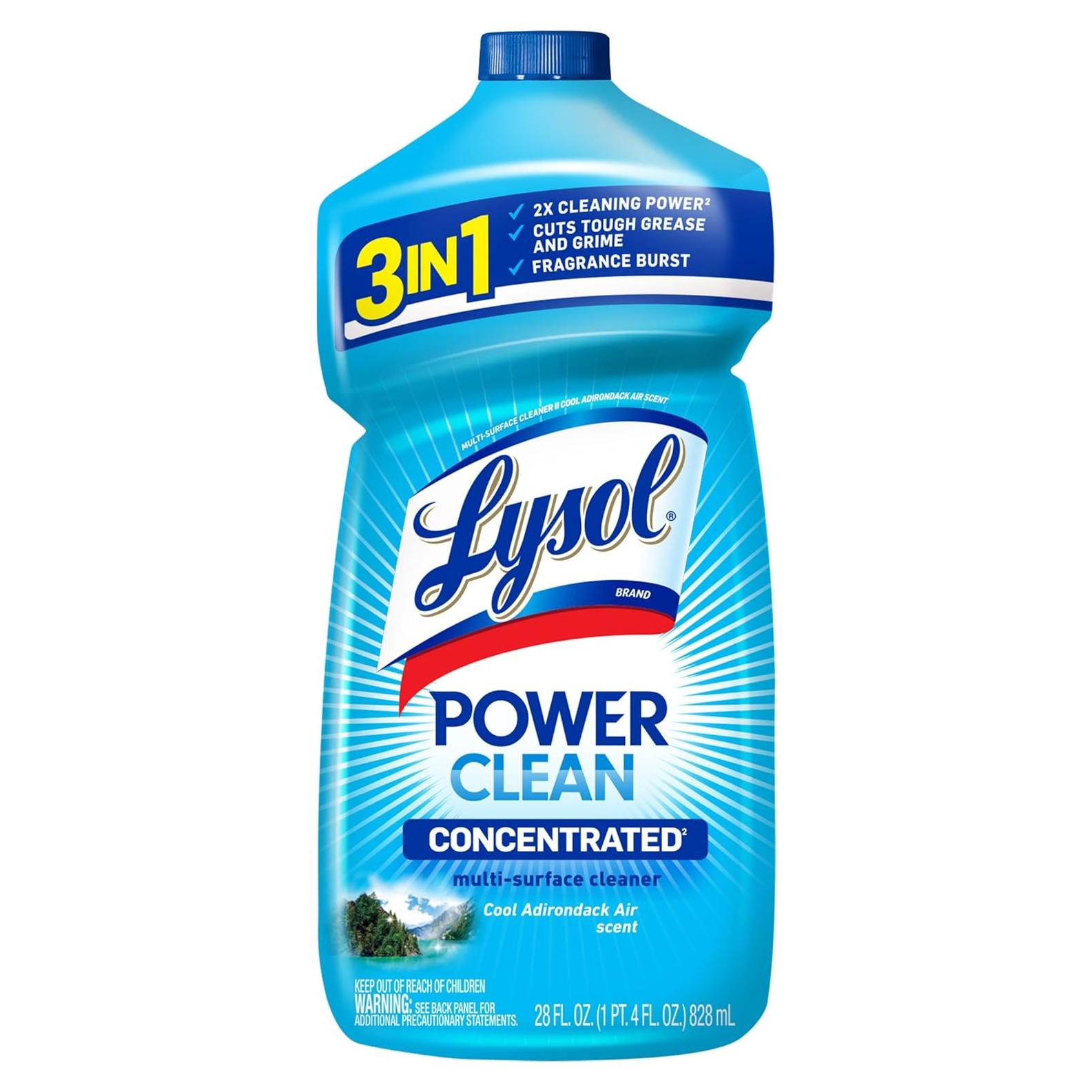 Lysol Limpiador Multi-Superficies 2x Concentrado 828 ml Cool Adirondack