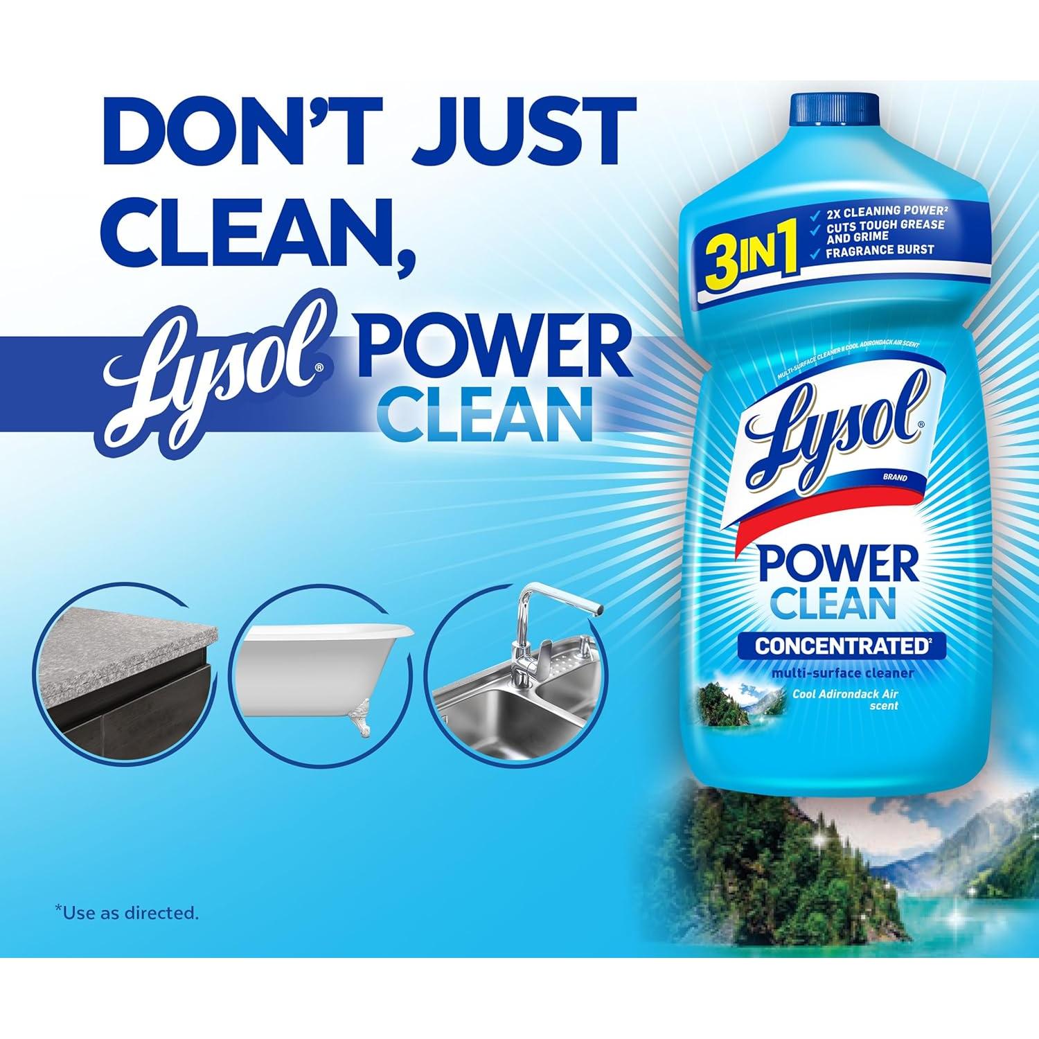 Lysol Limpiador Multi-Superficies 2x Concentrado 828 ml Cool Adirondack