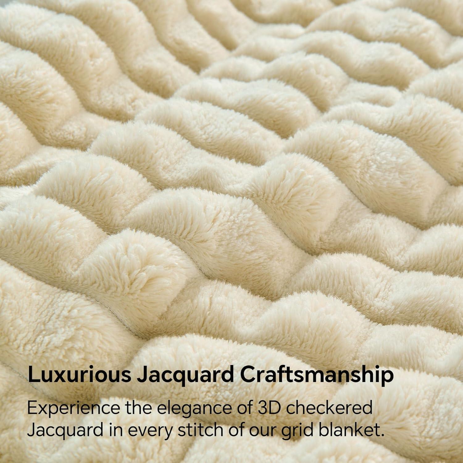 Manta de Felpa BEDELITE Beige 127x152 cm Cuadros 3D