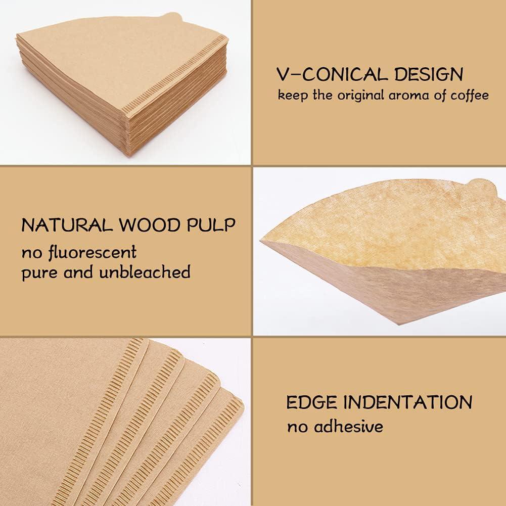 Filtros de Café Cono BYKITCHEN V01, Set de 200 Piezas