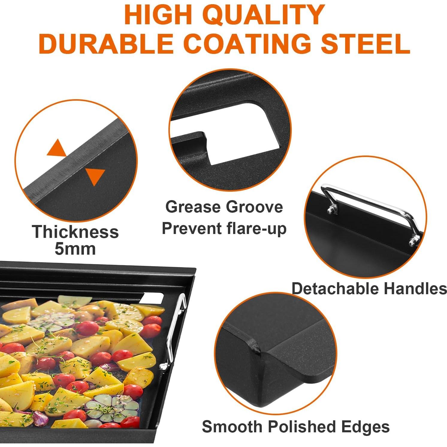 Plancha de Cocina DELSbbq 17" para Parrillas Charbroil y Nexgrill