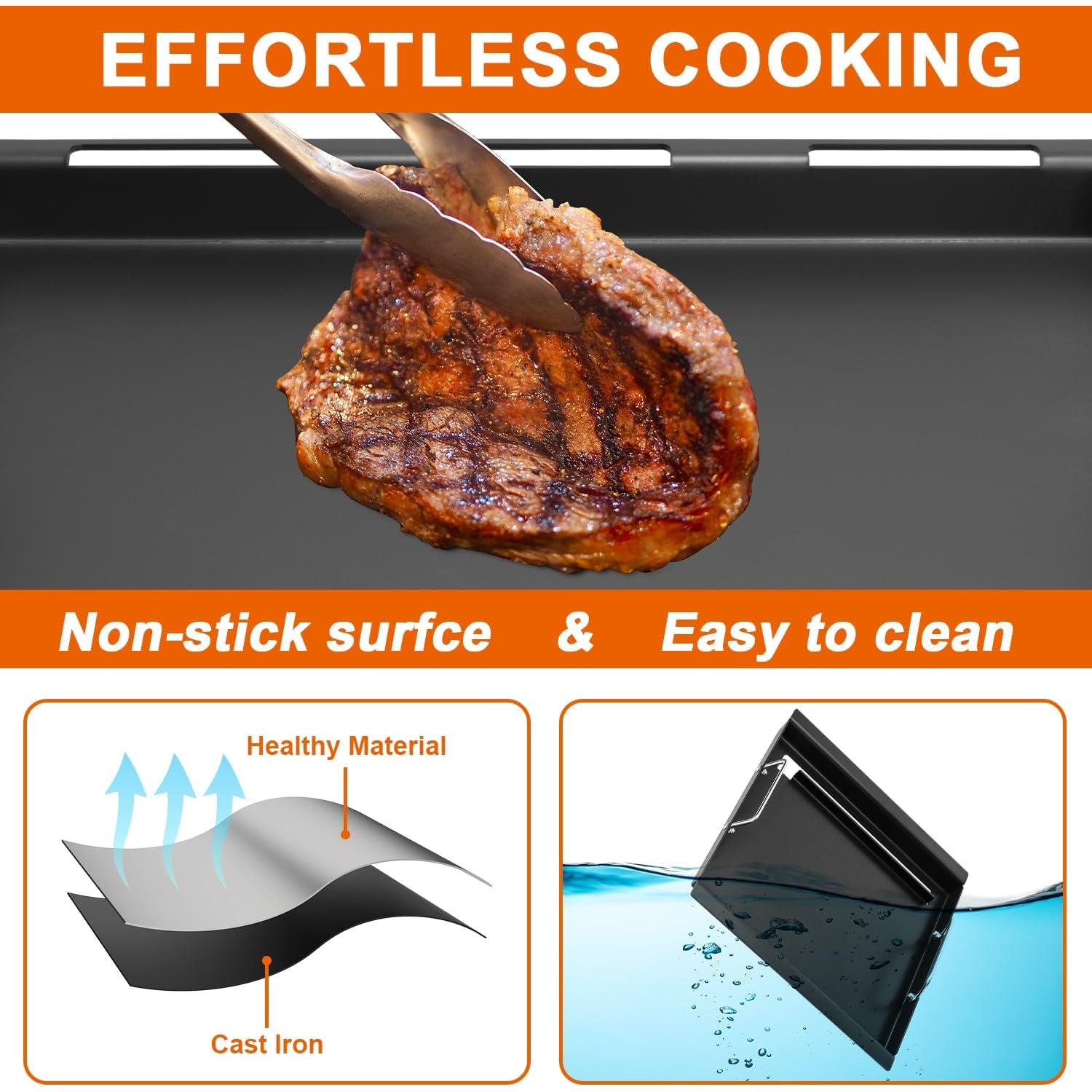 Plancha de Cocina DELSbbq 17" para Parrillas Charbroil y Nexgrill