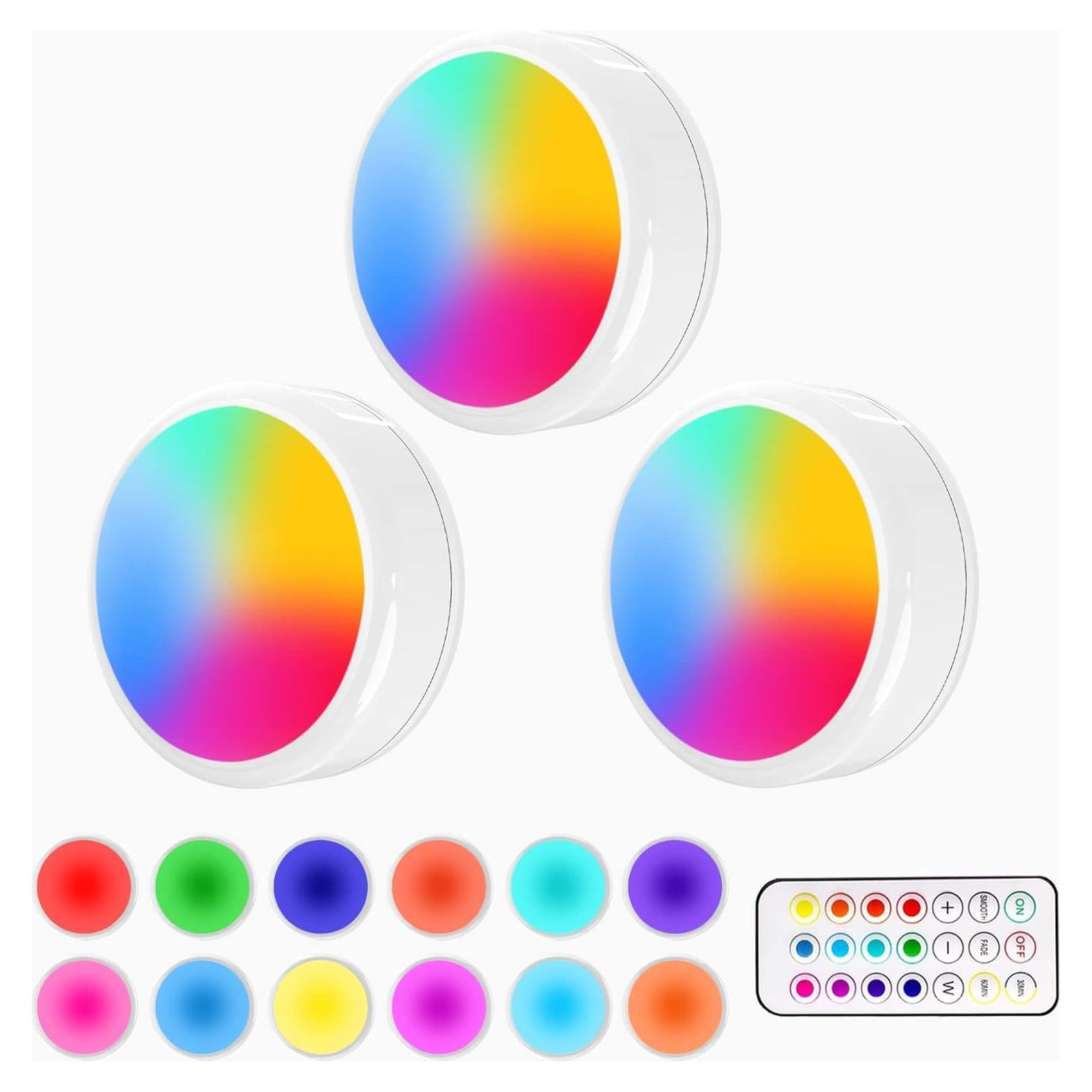 ILUMINACIÓN LED Bajo Gabinete ILYXY 3 Luces Puck Inalámbricas