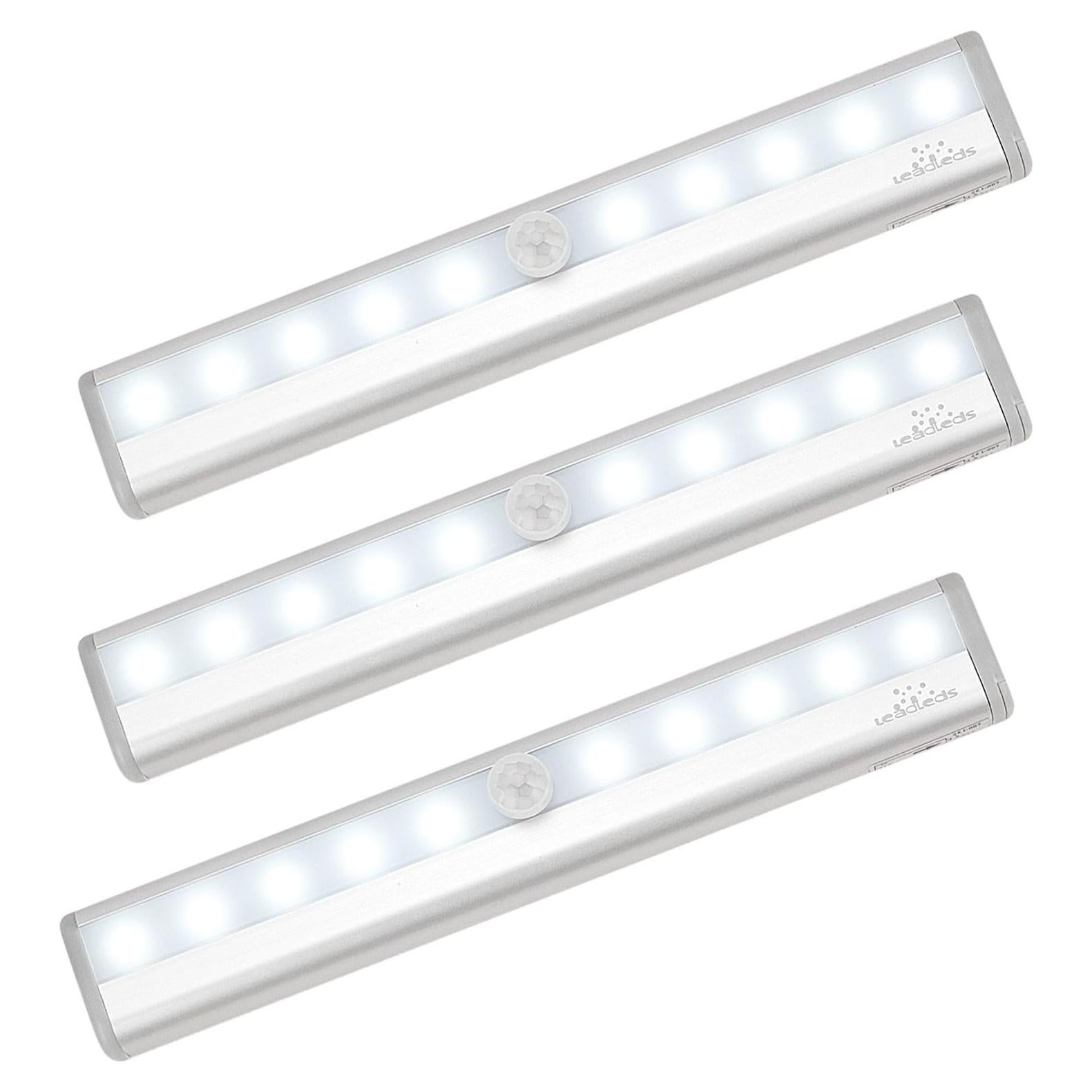 Luz Nocturna LED Leadleds Paquete de 3 con Sensor 10 LEDs