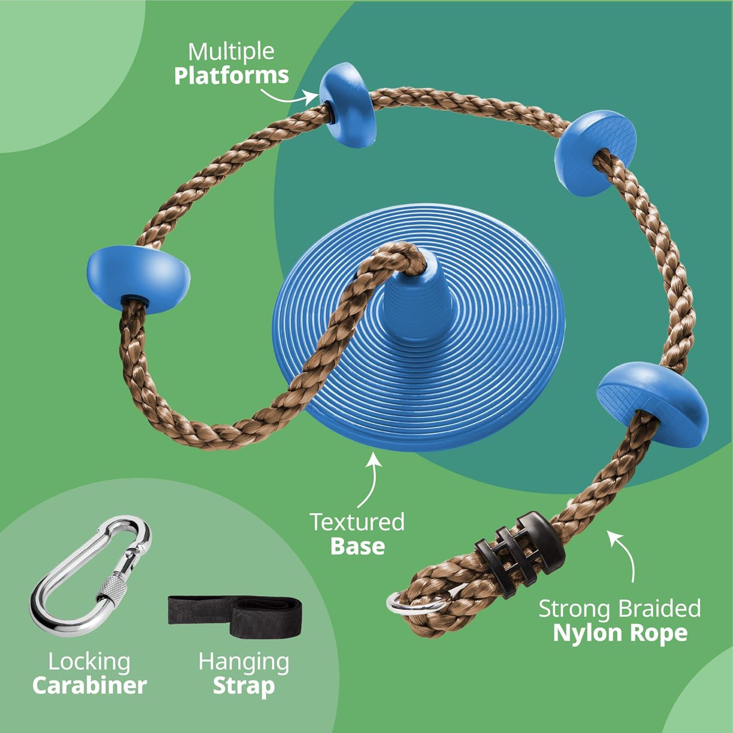 Columpio de Árbol Jungle Gym Kingdom con Asiento Disco Azul