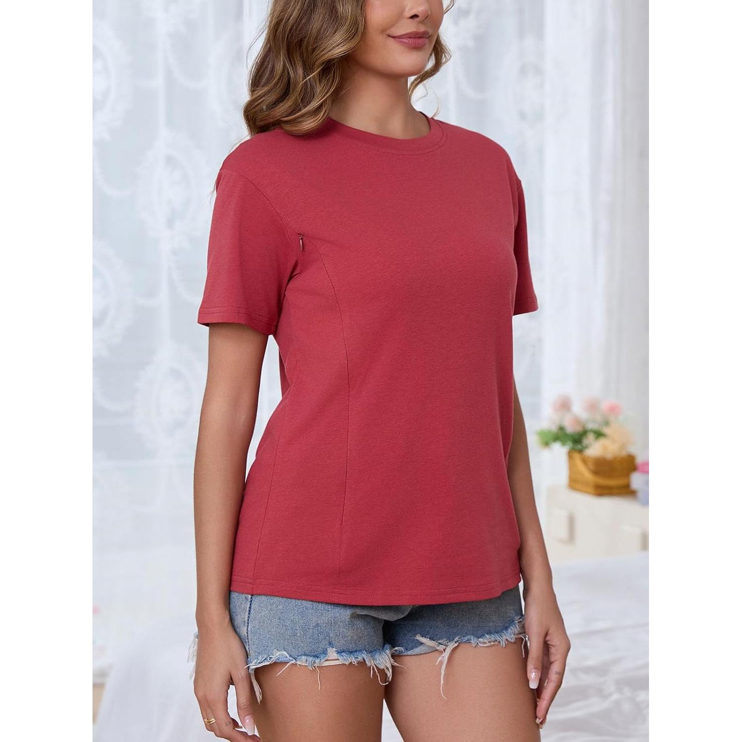 Camisas de Lactancia Ecavus con Cremallera Oculta Suaves