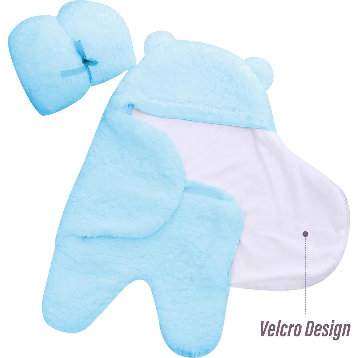 2 Envolturas de Bebé Sherpa Ease Cubs Aguamarina 0-6 Meses