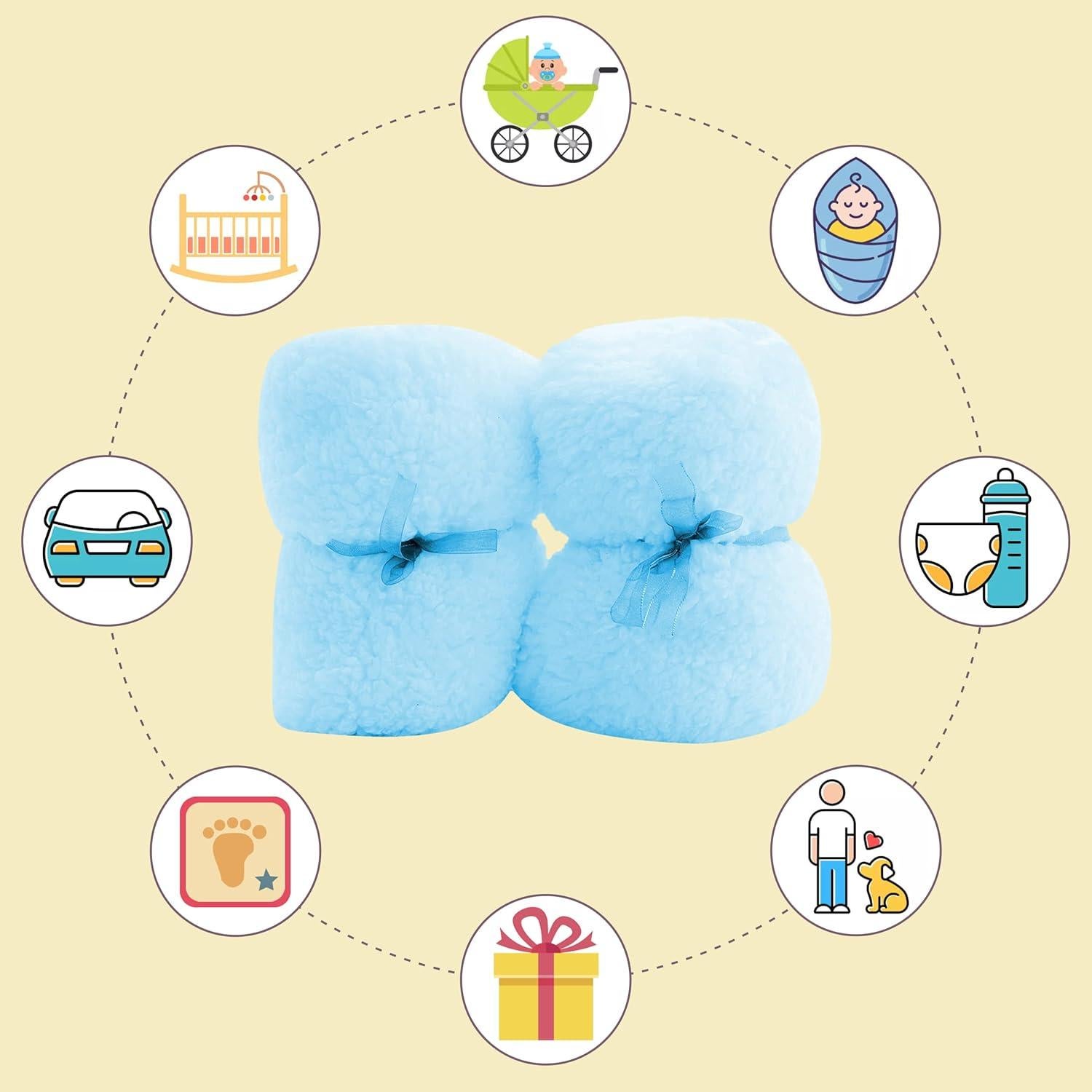 2 Envolturas de Bebé Sherpa Ease Cubs Aguamarina 0-6 Meses