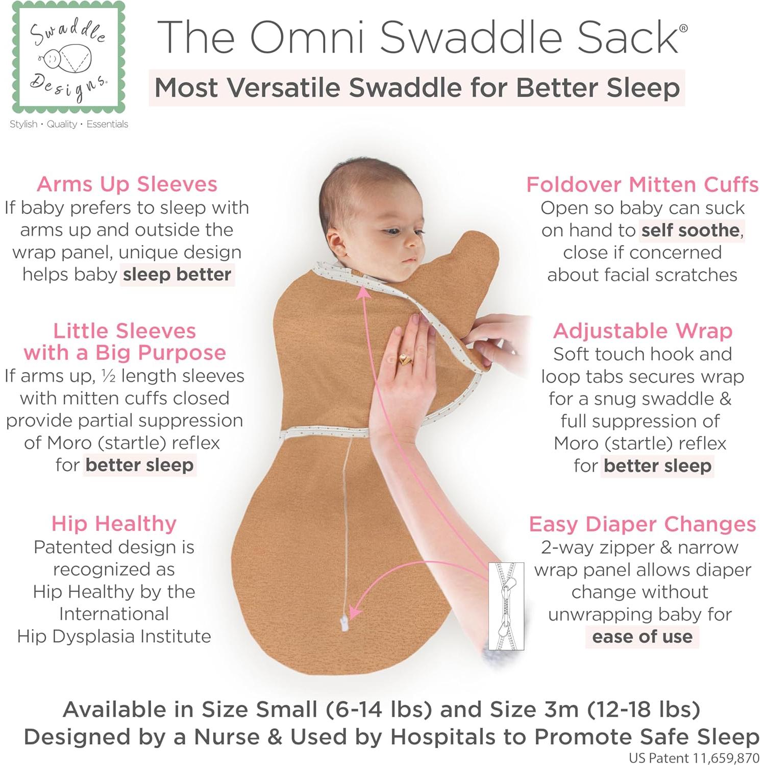 Saco de Swaddle Omni SwaddleDesigns Pequeño 2.7-6.4 kg