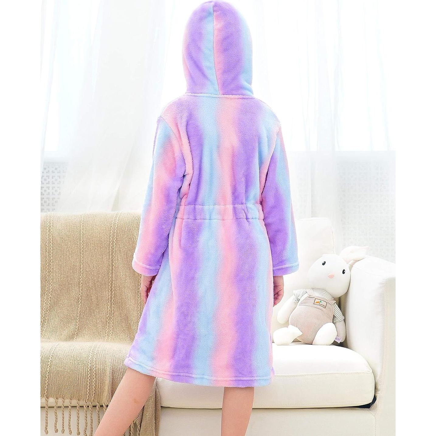 Bata de Baño con Capucha Unicornio para Niñas 4-5T