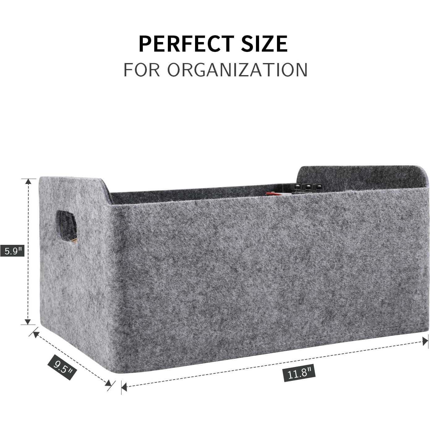 Cesta de Almacenamiento Plegable Welaxy Fieltro 30x24cm Carbón