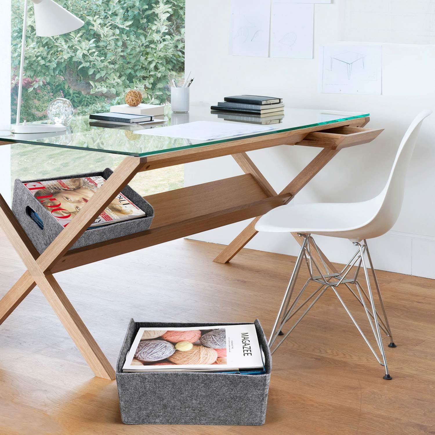 Cesta de Almacenamiento Plegable Welaxy Fieltro 30x24cm Carbón