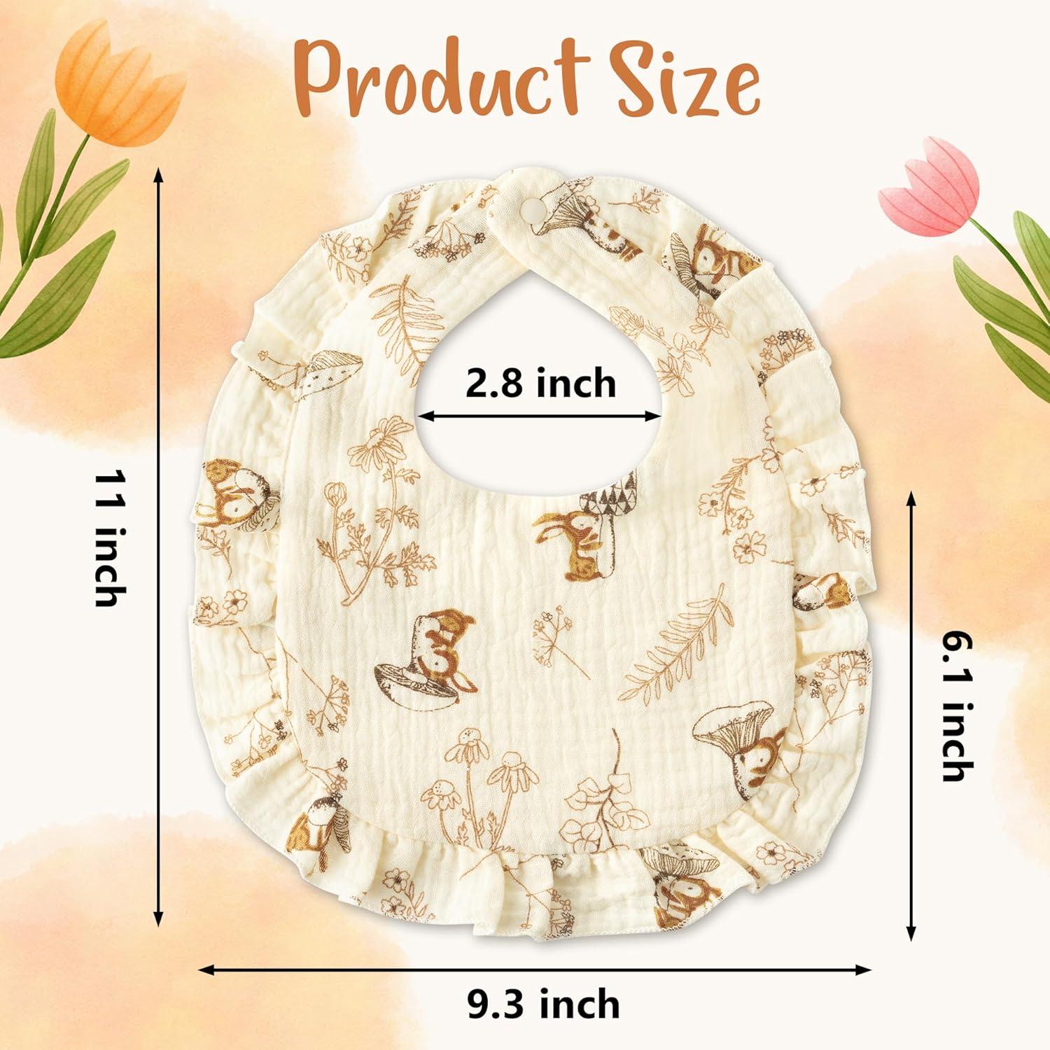 Baberos de Muselina Zainpe 5 Pcs Algodón Rosa Absorbentes