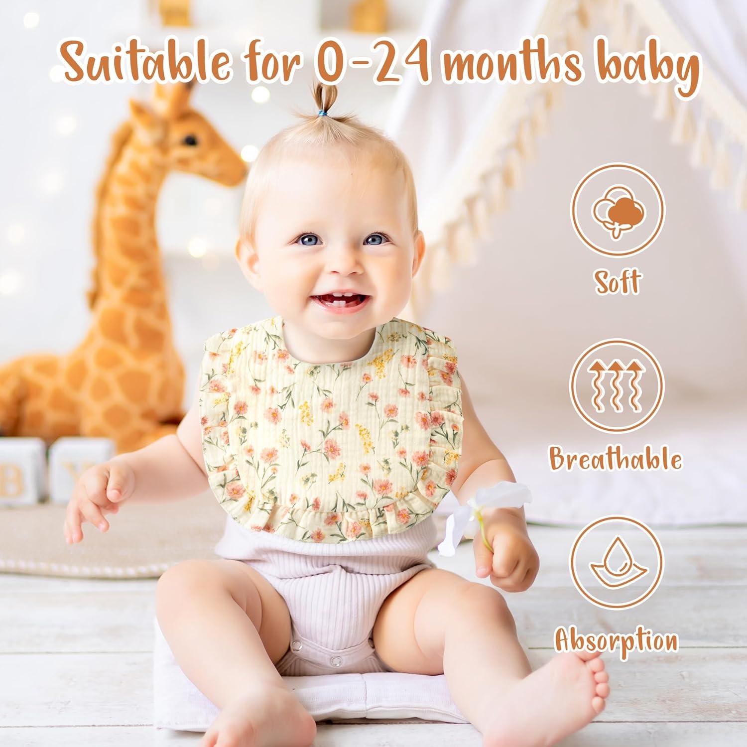 Baberos de Muselina Zainpe 5 Pcs Algodón Rosa Absorbentes