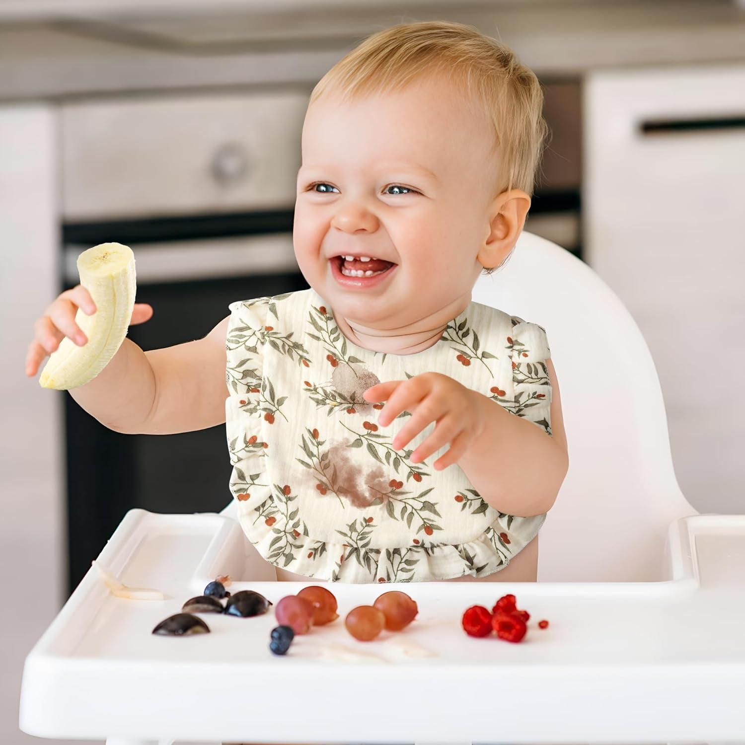 Baberos de Muselina Zainpe 5 Pcs Algodón Rosa Absorbentes