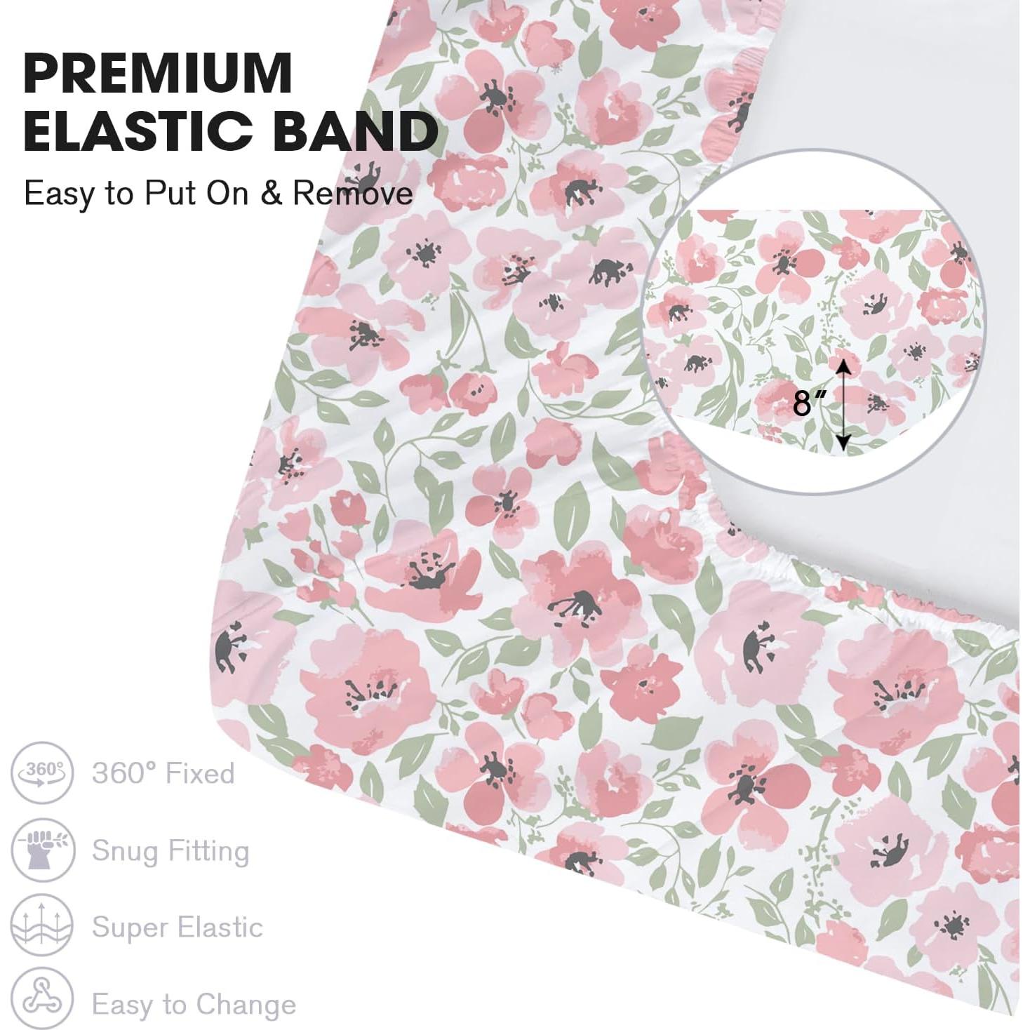 Sábanas ajustadas para cuna Little Grape Land 4 Pack Daliah Unicornio