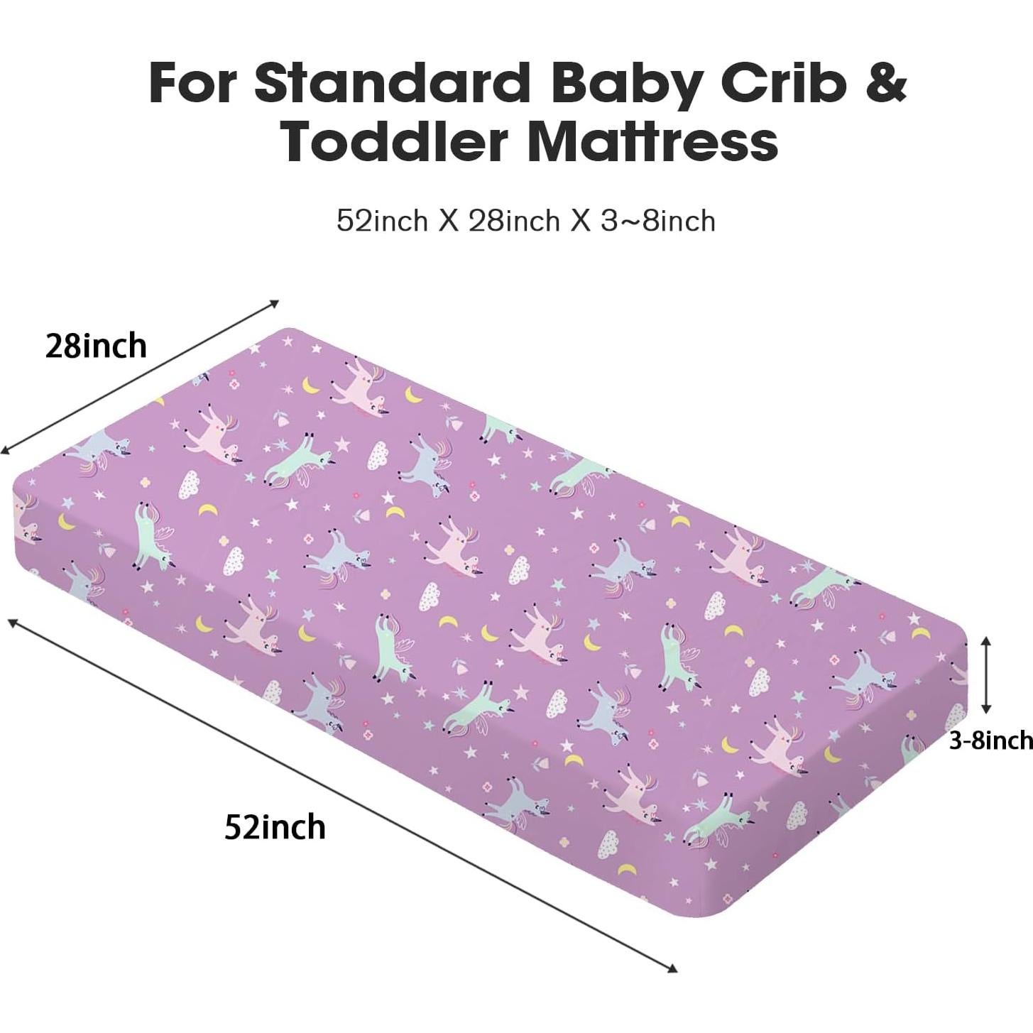 Sábanas ajustadas para cuna Little Grape Land 4 Pack Daliah Unicornio