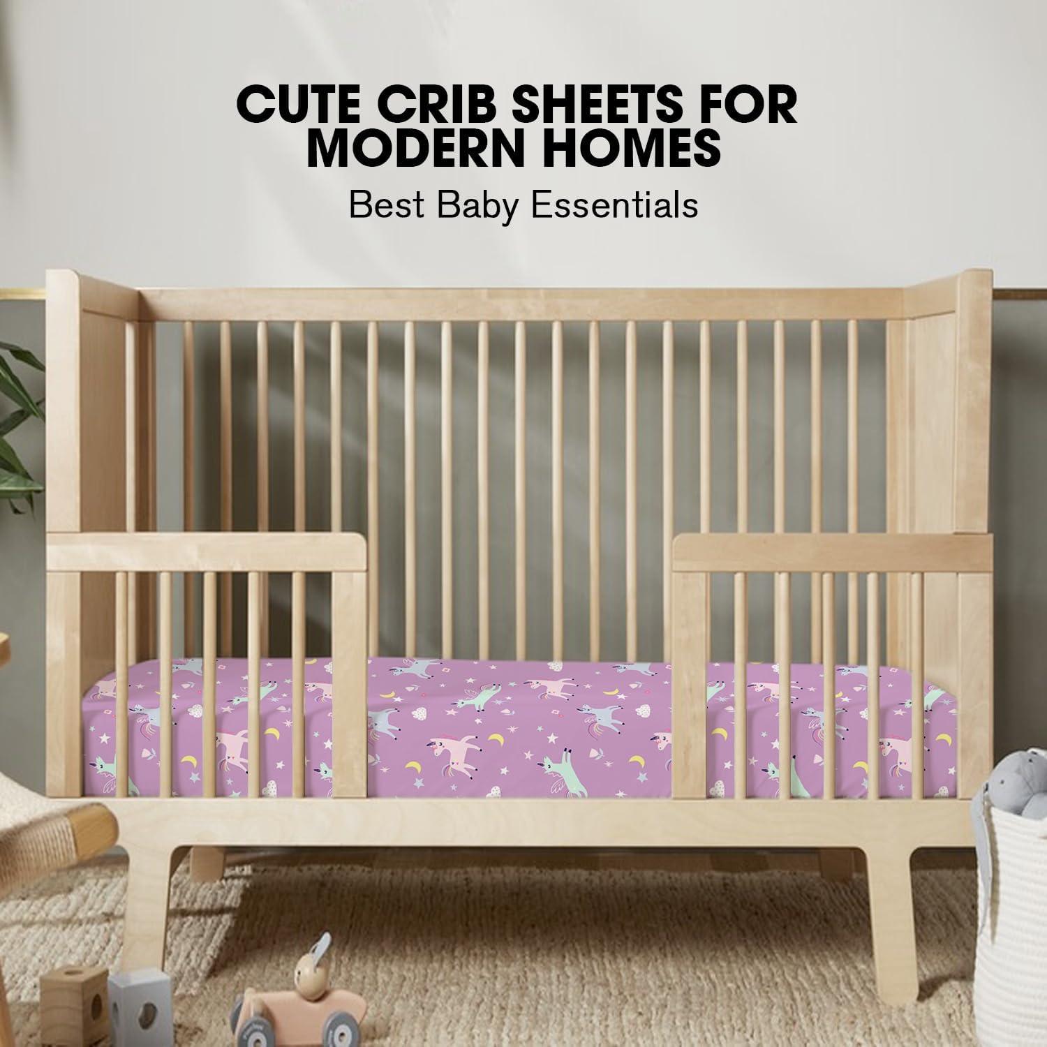 Sábanas ajustadas para cuna Little Grape Land 4 Pack Daliah Unicornio