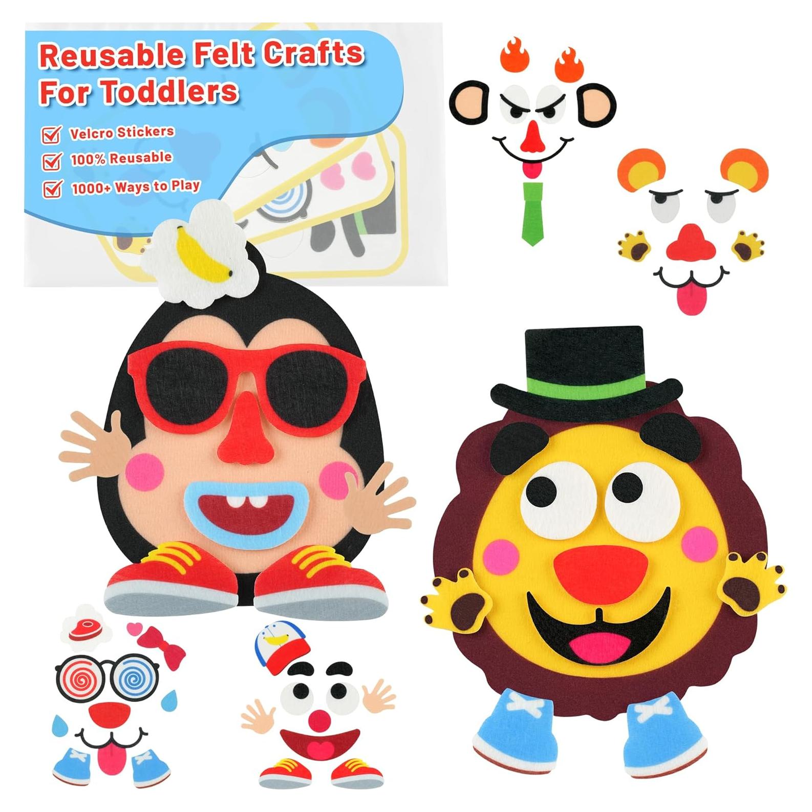 Kit de Manualidades de Fieltro Idemeet - Caras de León y Mono