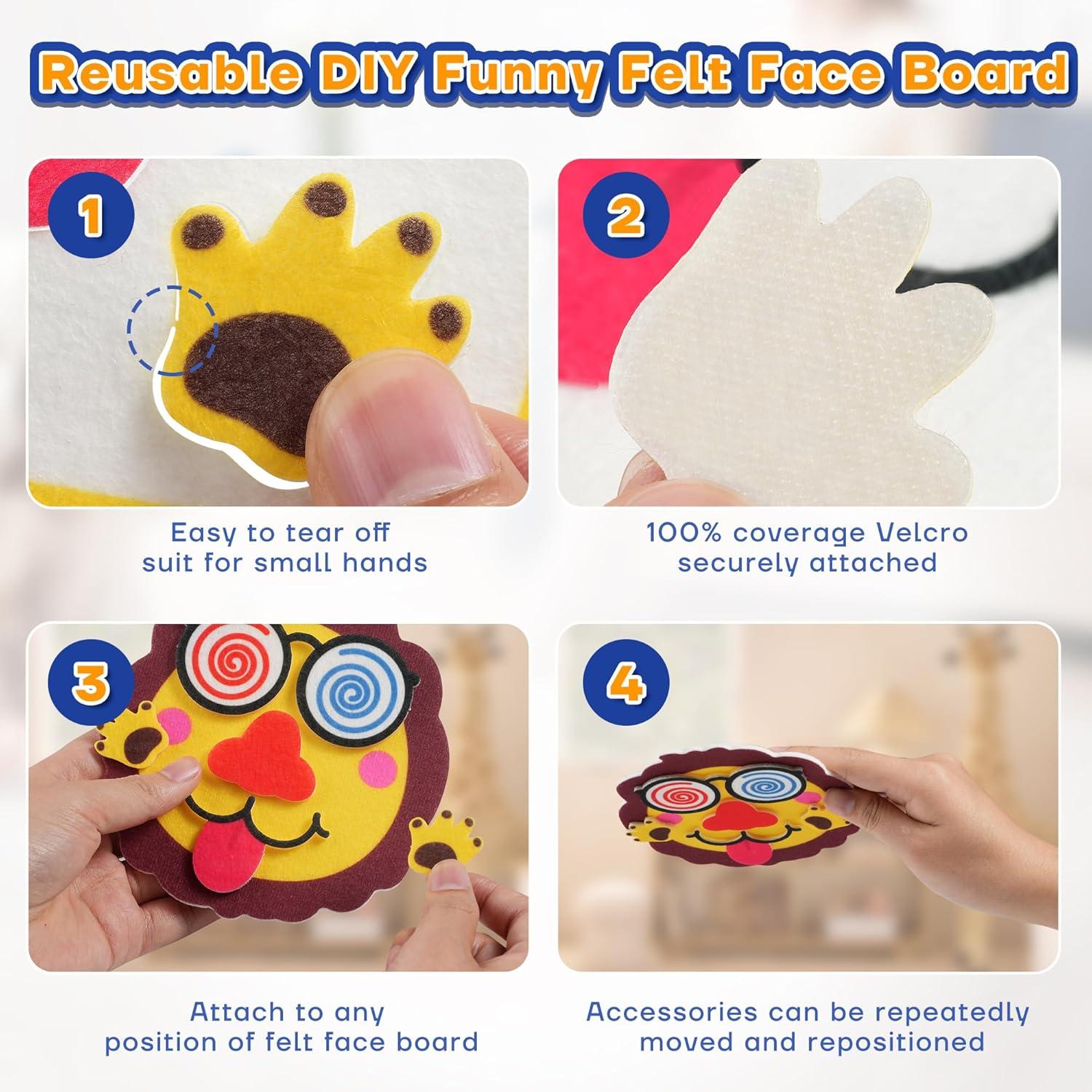 Kit de Manualidades de Fieltro Idemeet - Caras de León y Mono