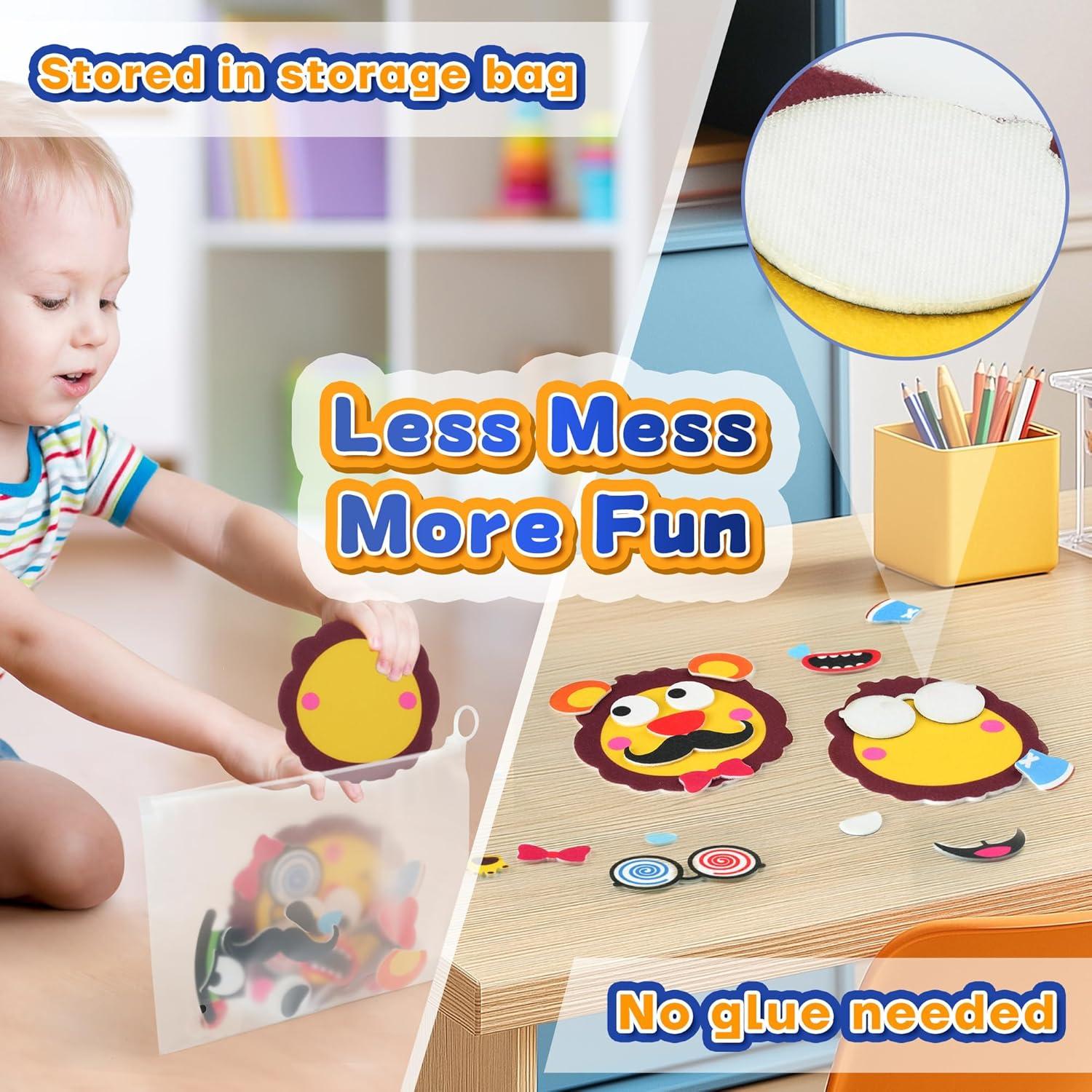 Kit de Manualidades de Fieltro Idemeet - Caras de León y Mono