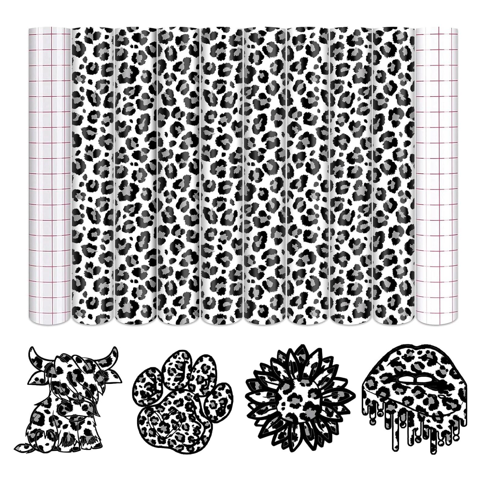 Vinilo Adhesivo Permanente Tintnut Leopardo 8 Hojas 30.48x25.4 cm