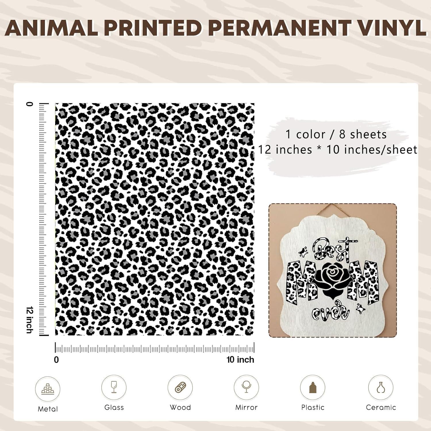 Vinilo Adhesivo Permanente Tintnut Leopardo 8 Hojas 30.48x25.4 cm