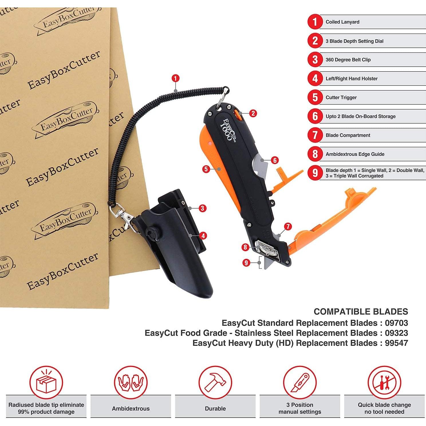 Cortador de Caja Easy Cut FG1000 Naranja Acero Inoxidable