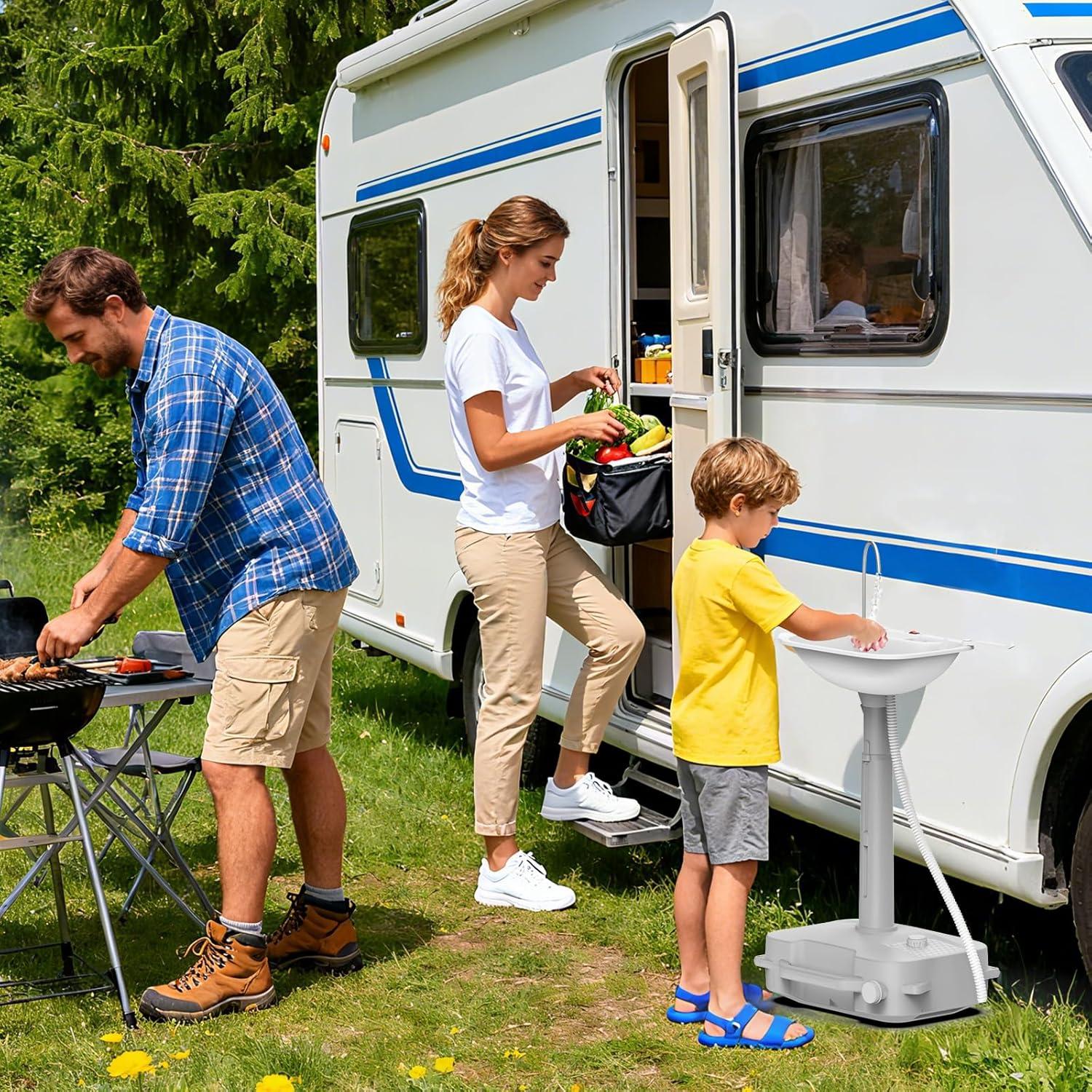 Estación de Lavado de Manos Portátil Tirmen 18L con Bomba Eléctrica
