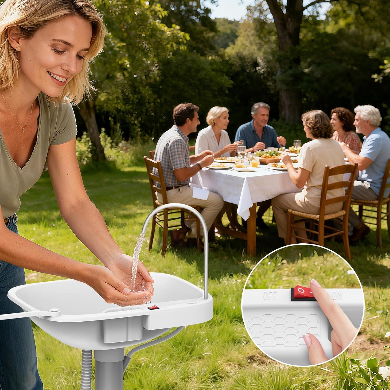 Estación de Lavado de Manos Portátil Tirmen 18L con Bomba Eléctrica