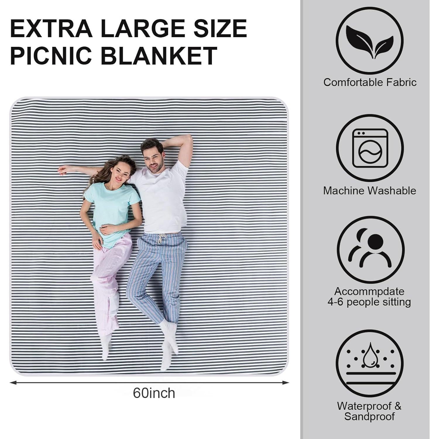 Kit de Picnic Blushtier con Cesta de Madera y Alfombra Impermeable