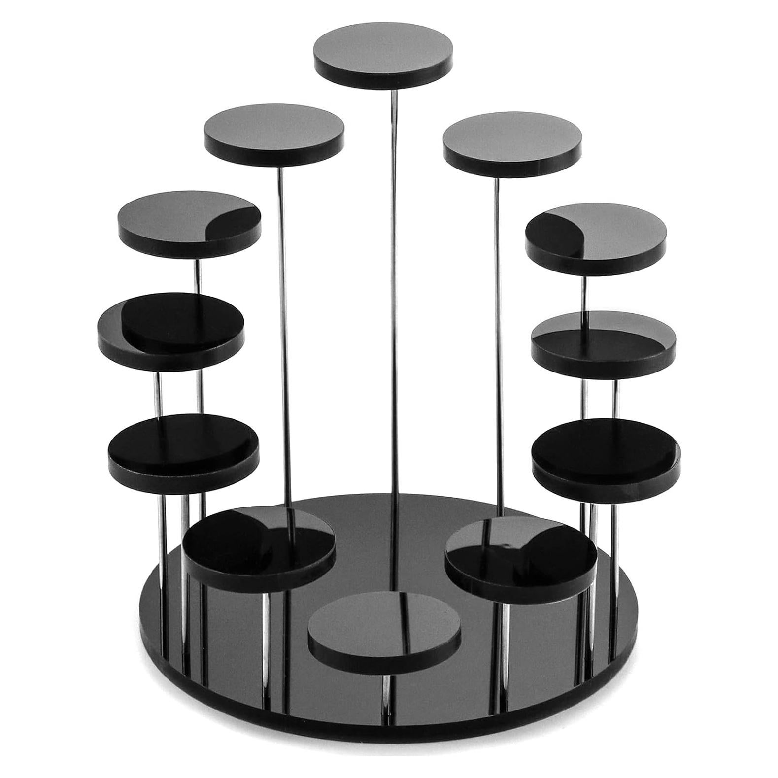 Soporte Expositor Redondo QWORK de Acrílico para Joyería 12 Niveles