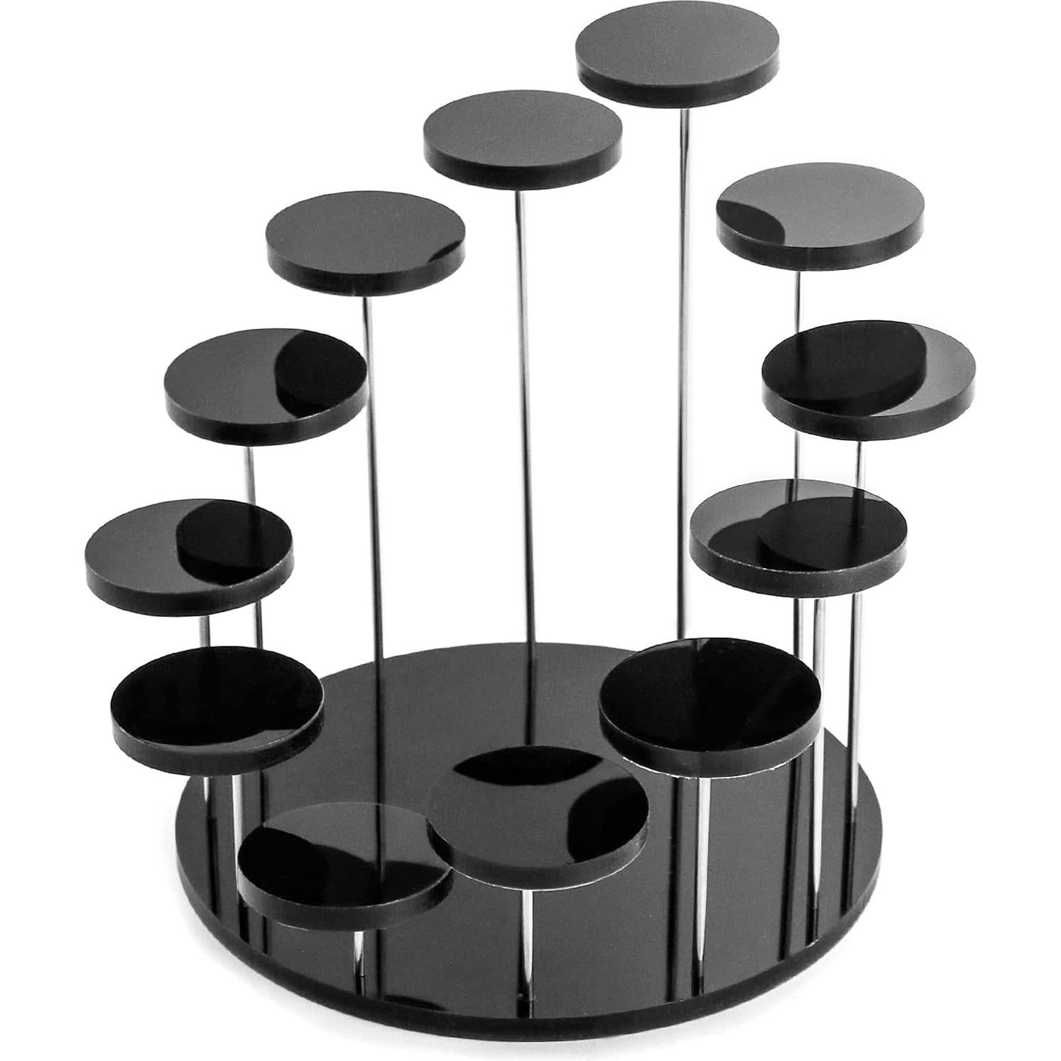 Soporte Expositor Redondo QWORK de Acrílico para Joyería 12 Niveles
