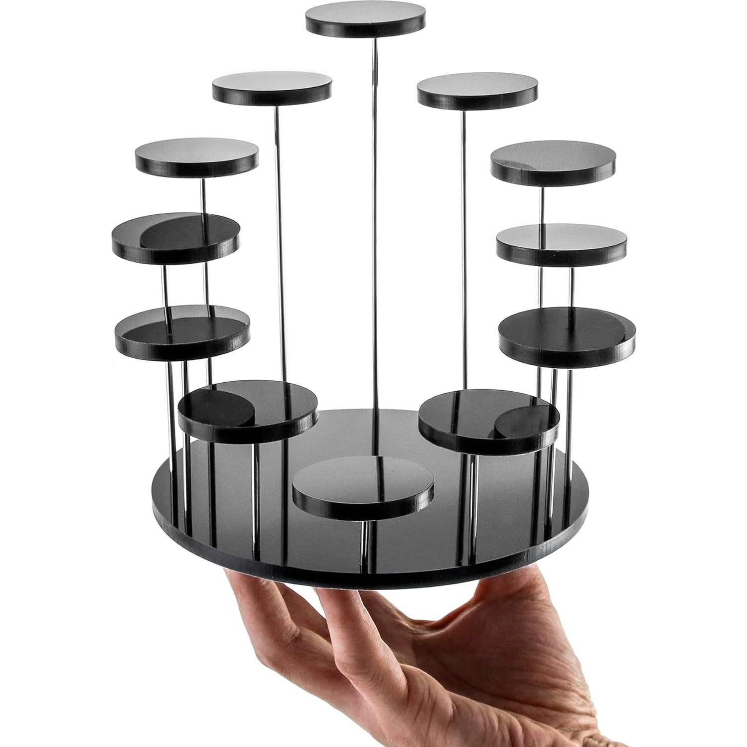 Soporte Expositor Redondo QWORK de Acrílico para Joyería 12 Niveles