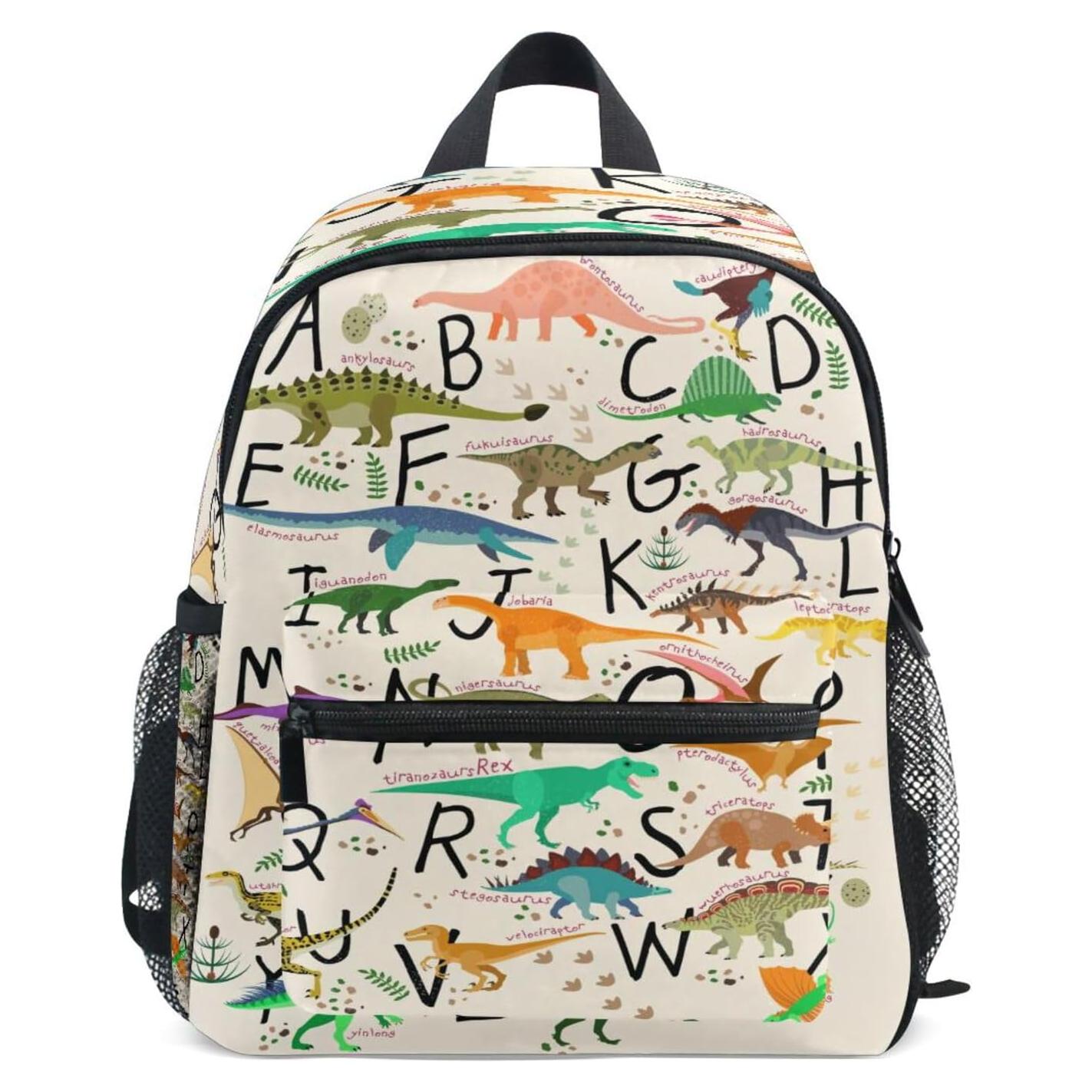 Mochila Escolar Dinosaurio Alfabético AUUXVA 30x25x10cm