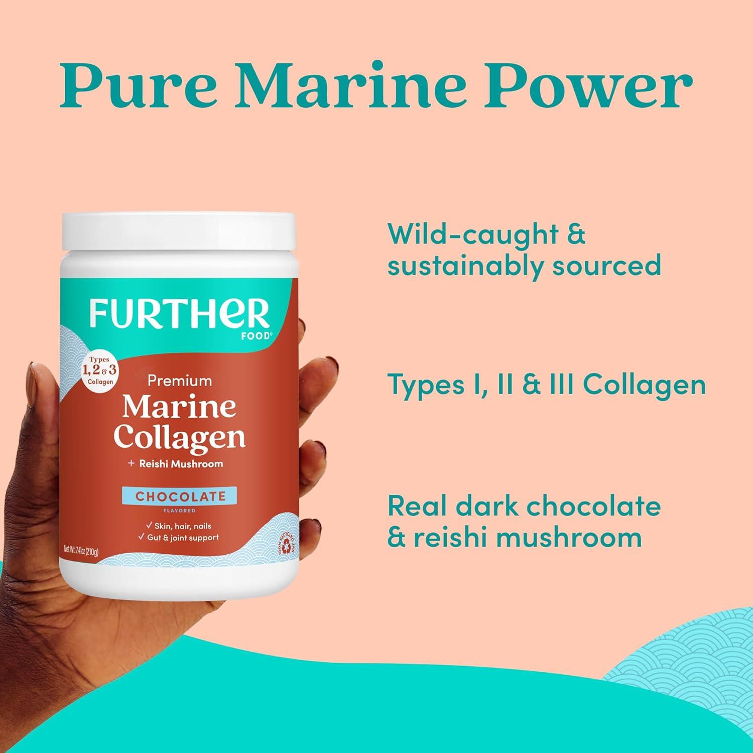 Polvo de Péptidos de Colágeno Marino Further Food 210g Chocolate