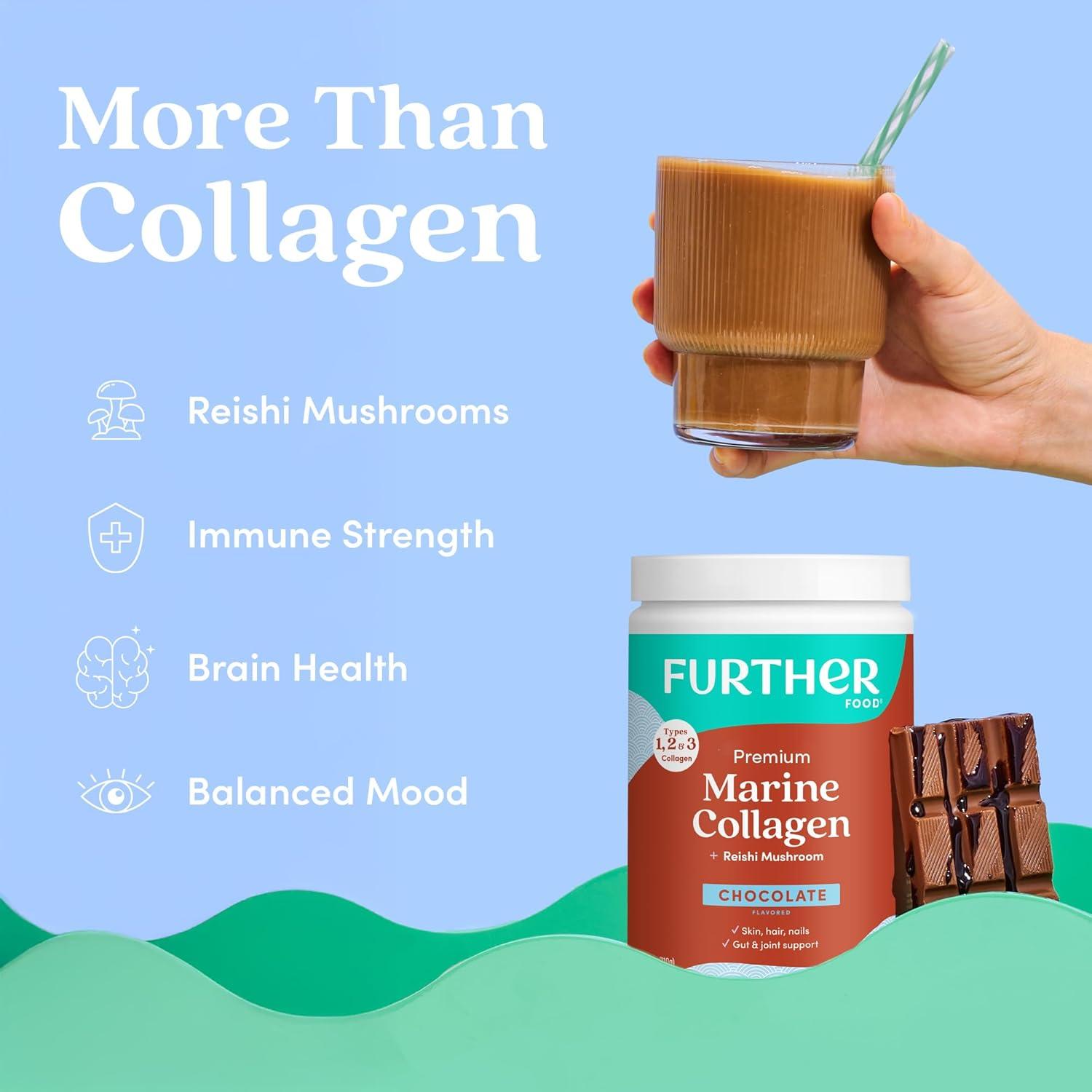 Polvo de Péptidos de Colágeno Marino Further Food 210g Chocolate