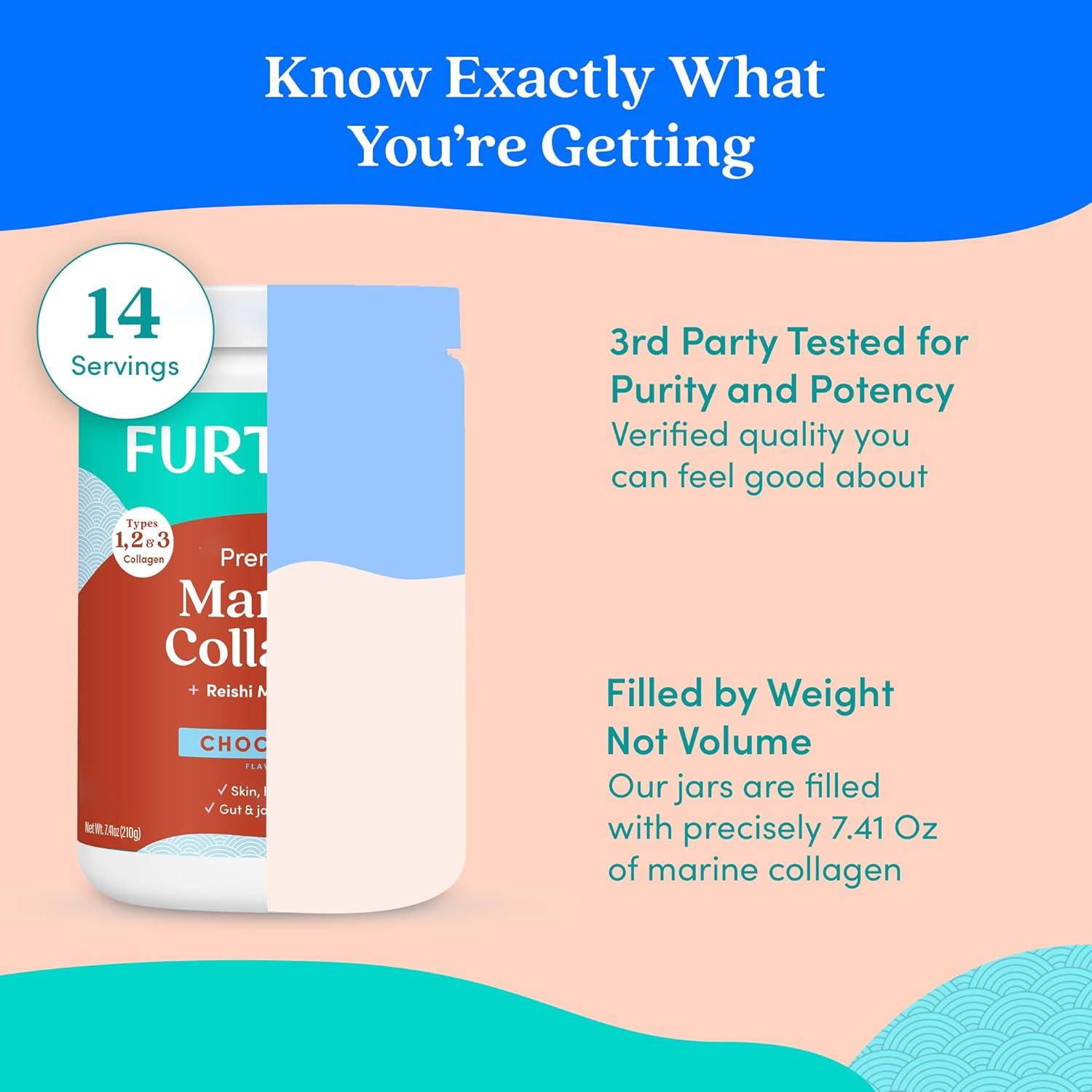 Polvo de Péptidos de Colágeno Marino Further Food 210g Chocolate