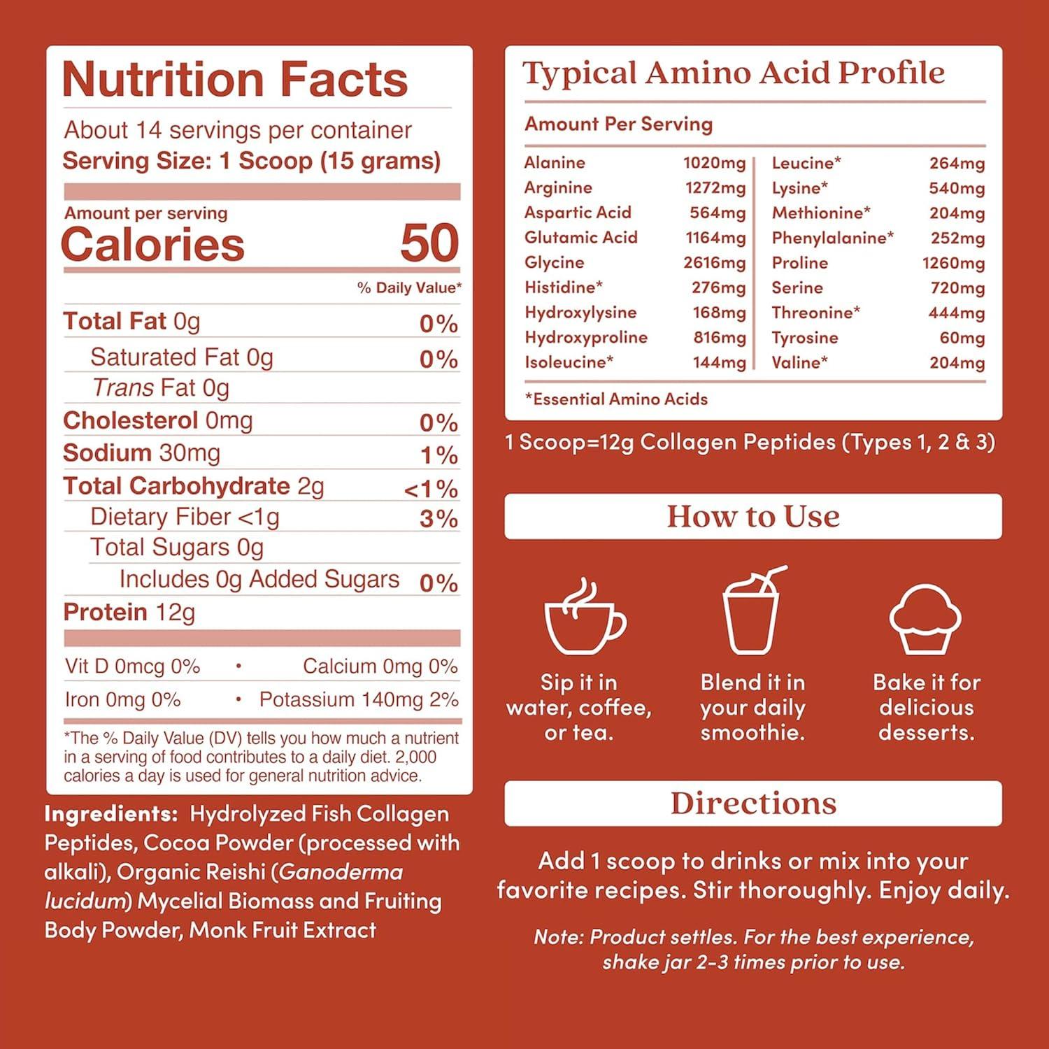 Polvo de Péptidos de Colágeno Marino Further Food 210g Chocolate