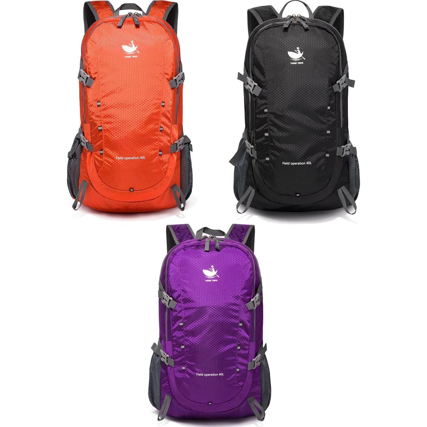 Mochila Plegable 40L Vimapo de Nylon Ripstop Negra