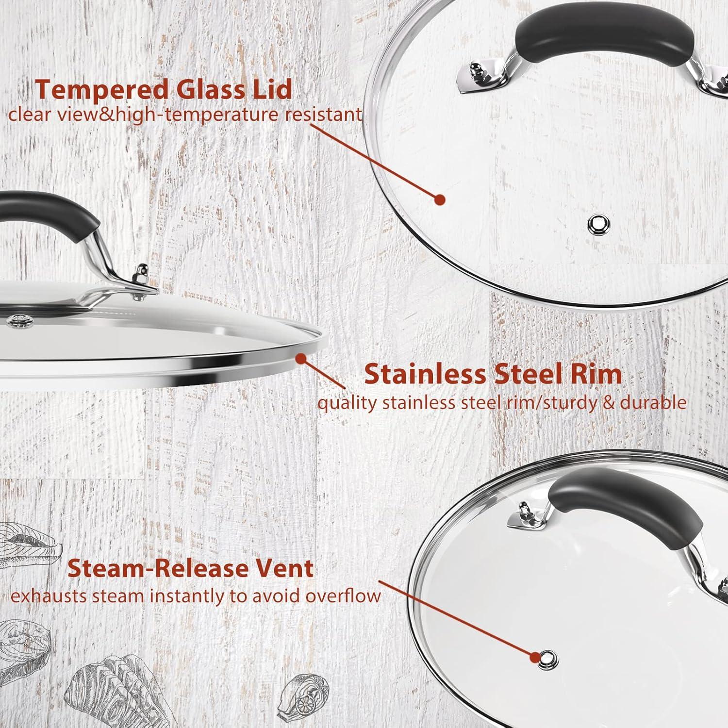 Tapa de Vidrio Templado 21 cm WishDirect para Sartén Lodge